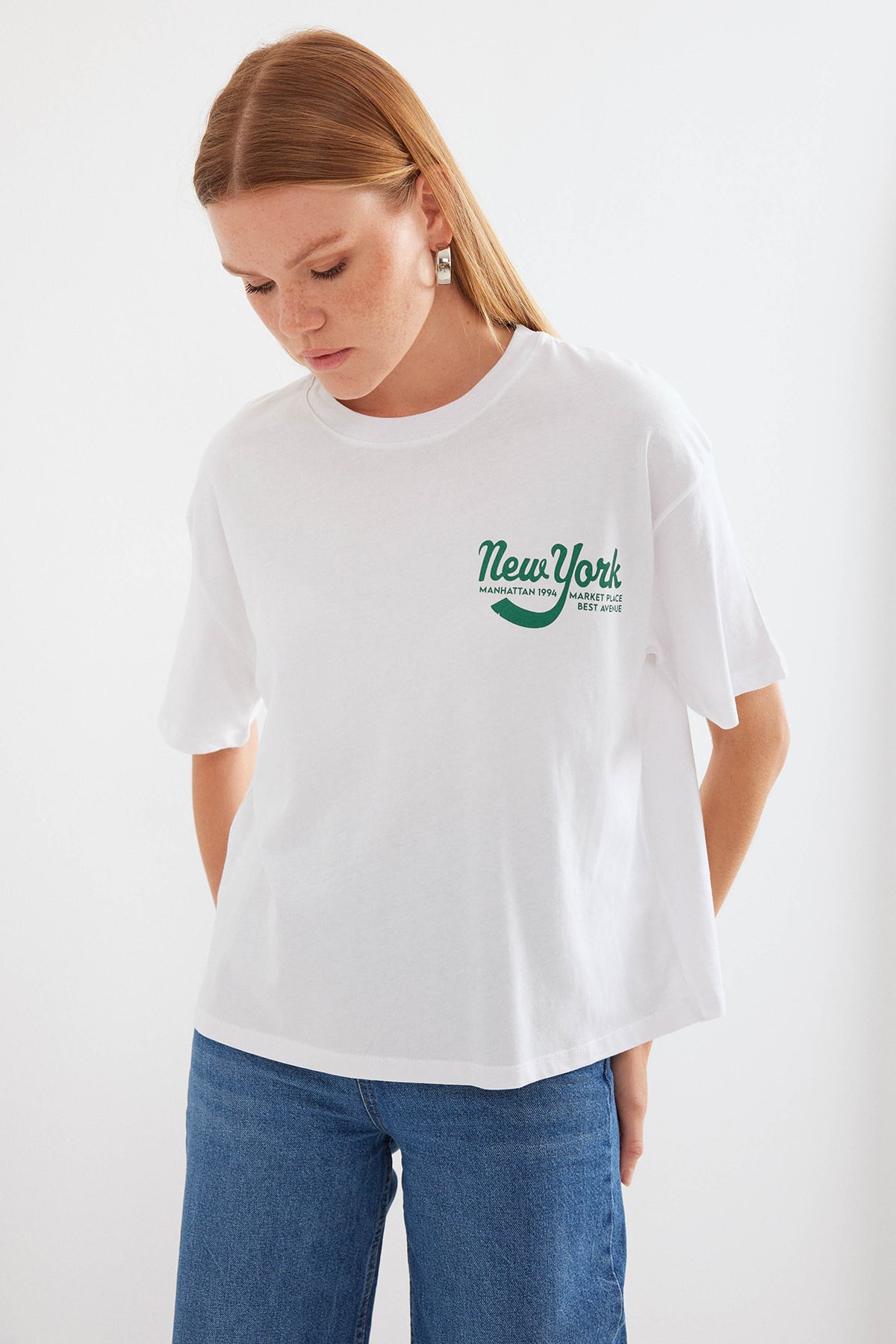 White Printed Basic T-Shirt - Bigdart - by Peralane