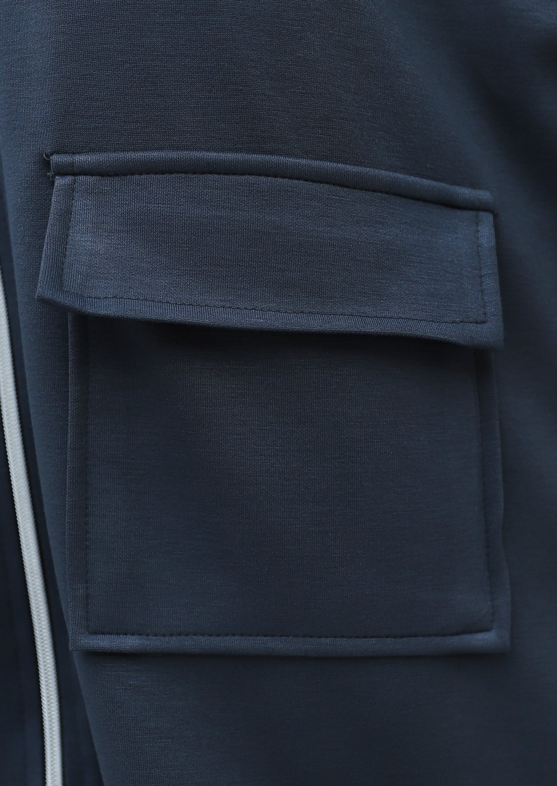 Zip-Front Stand-Collar Two-Piece Set with Flap Pockets and Elastic Waistband - Smoke - Podyumplus - by Peralane - photo 5