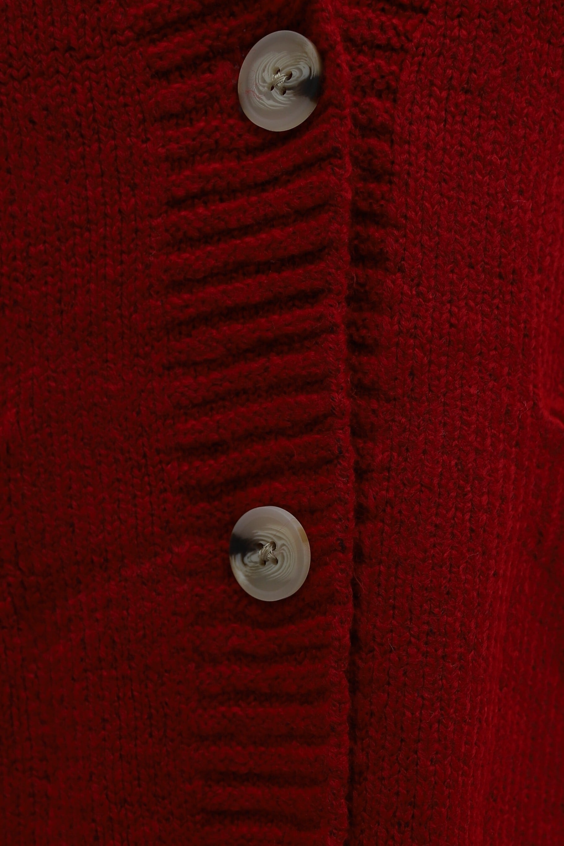 Red Button-Front Loose Knit Cardigan with Pockets - Podyumplus - by Peralane - photo 6