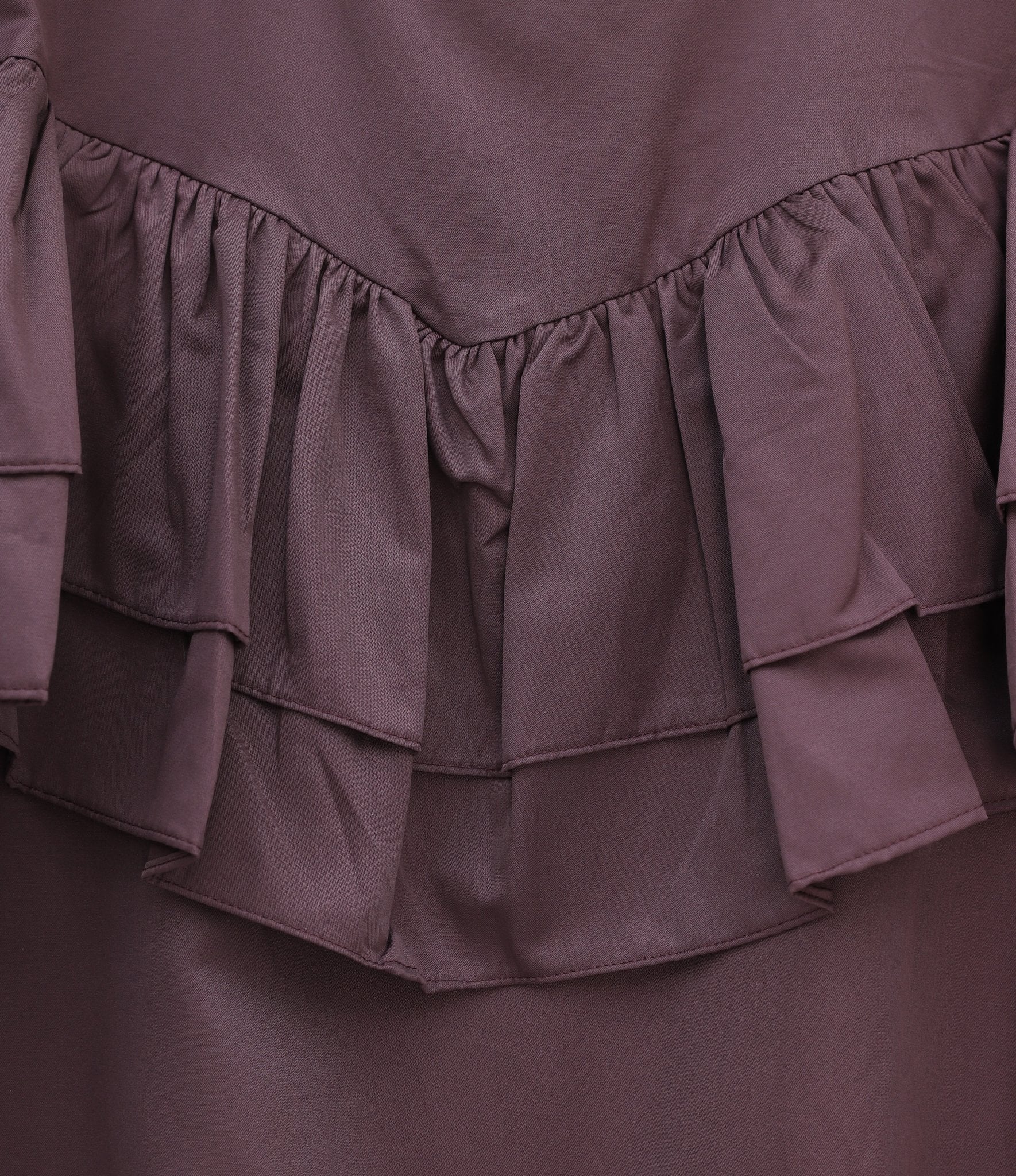 Plum Long-Sleeved Ruffle Blouse with Elasticated Cuffs - Podyumplus - by Peralane - photo 8