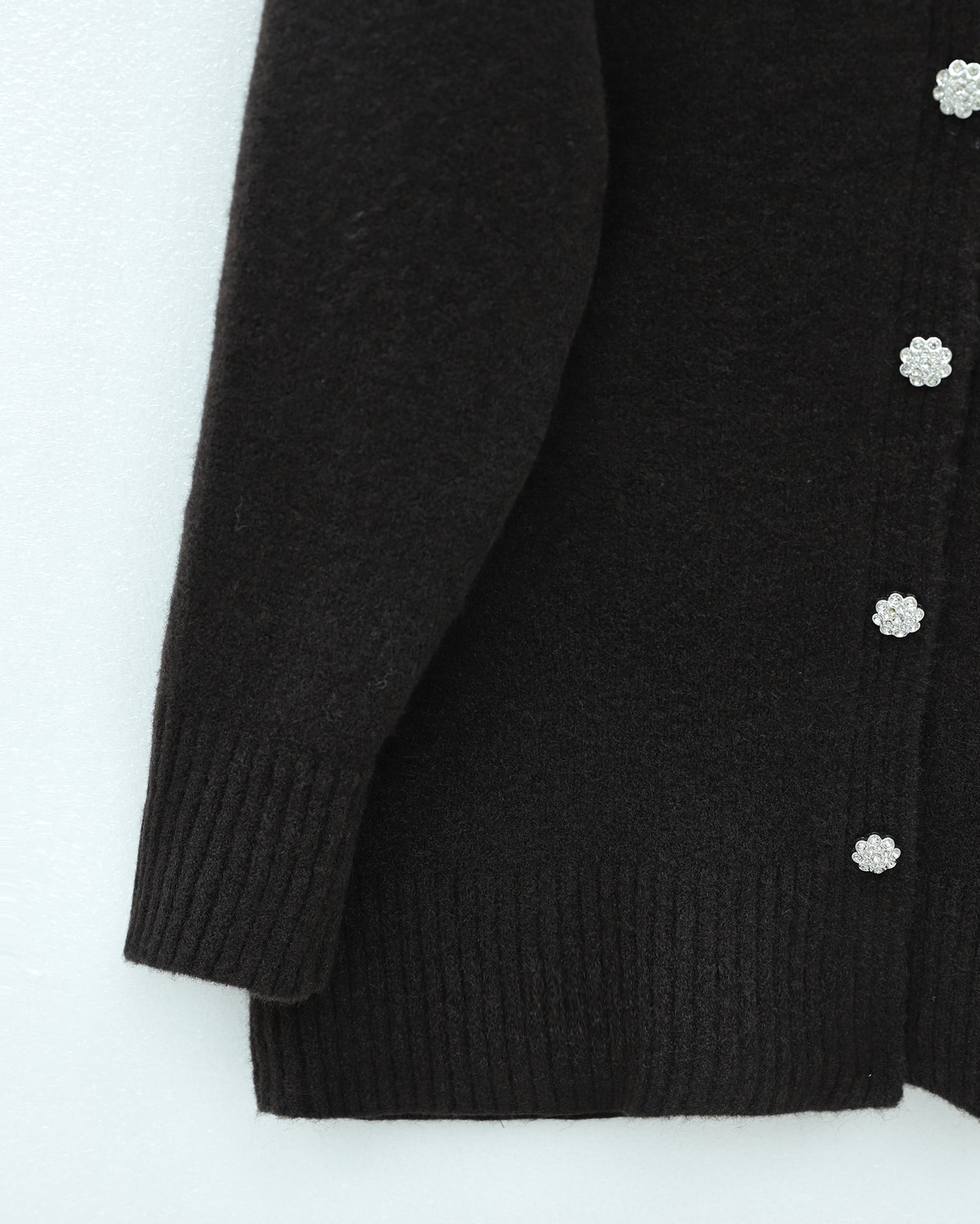 Stone Button Soft Slouchy Knit Cardigan - Dark Brown - Podyumplus - by Peralane - photo 5