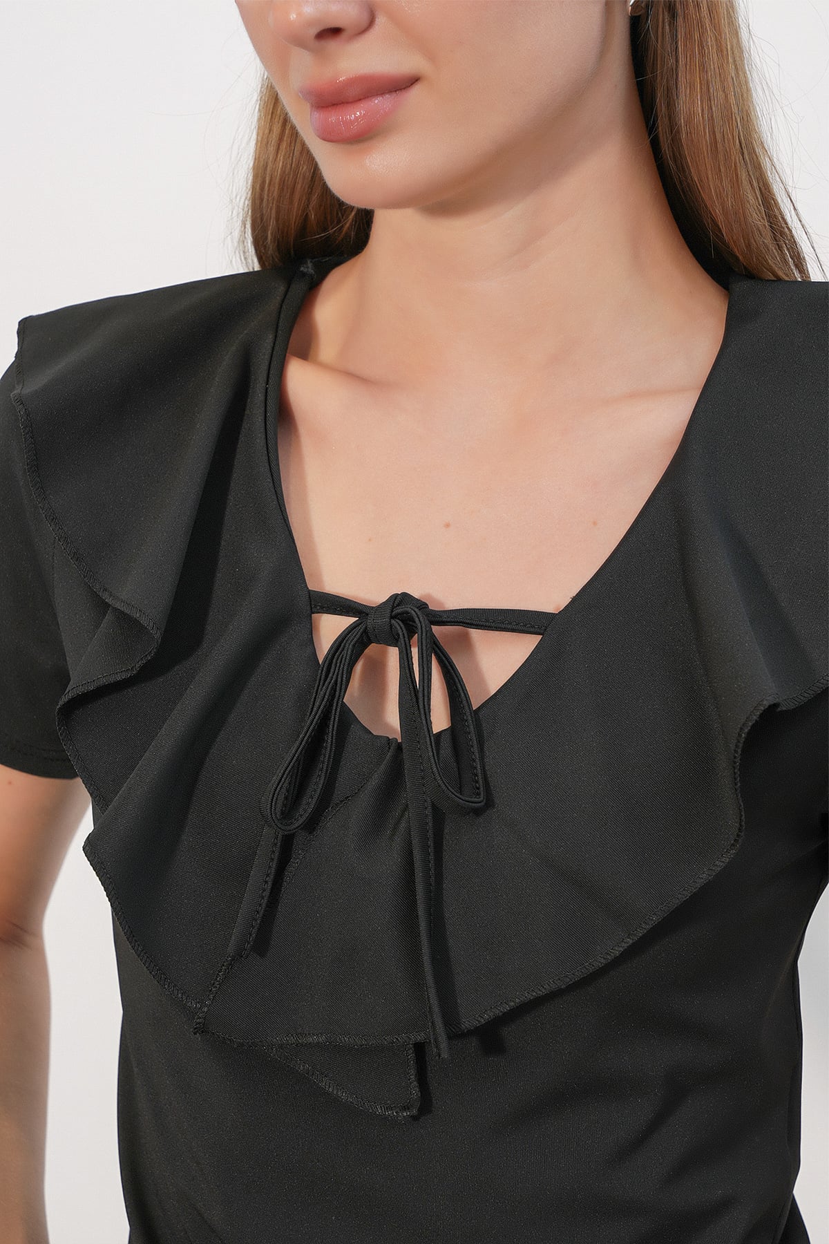 Women's Short Sleeve Crop Blouse 40001 - Black - Bigdart - by Peralane - photo 3