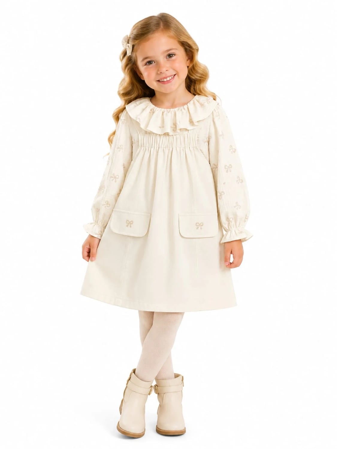 Baby Corduroy Pinafore Dress with Shirt - 1051 - Serkon Baby - by Peralane