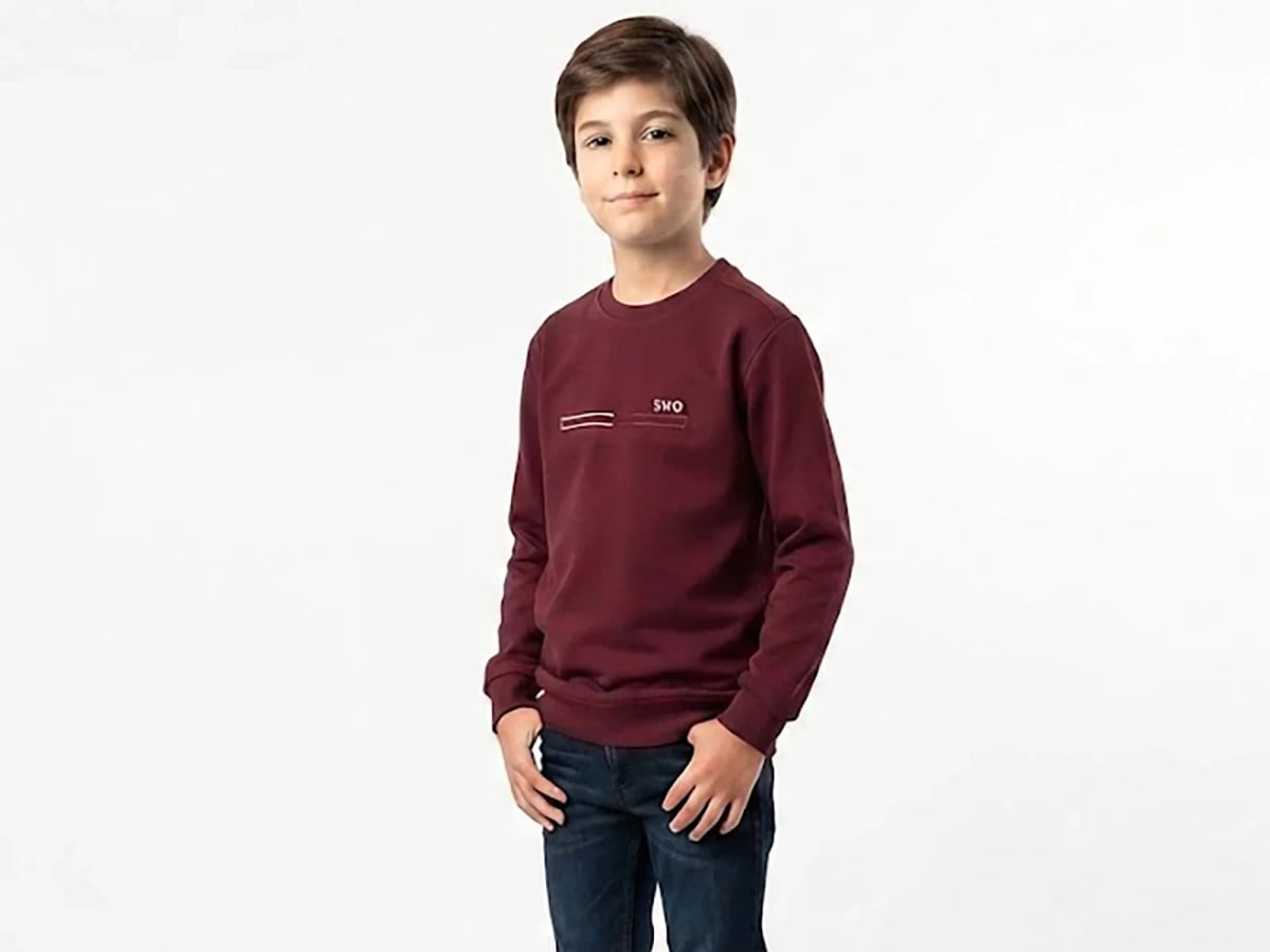 SMO Print Boys' Sweatshirt - Deep Red - Tanem Kids - by Peralane