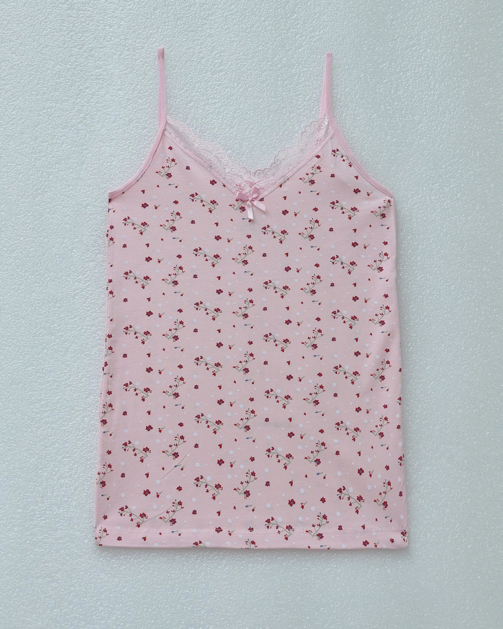 Pink Floral Lace-Trim Camisole Nightdress - Podyumplus - by Peralane