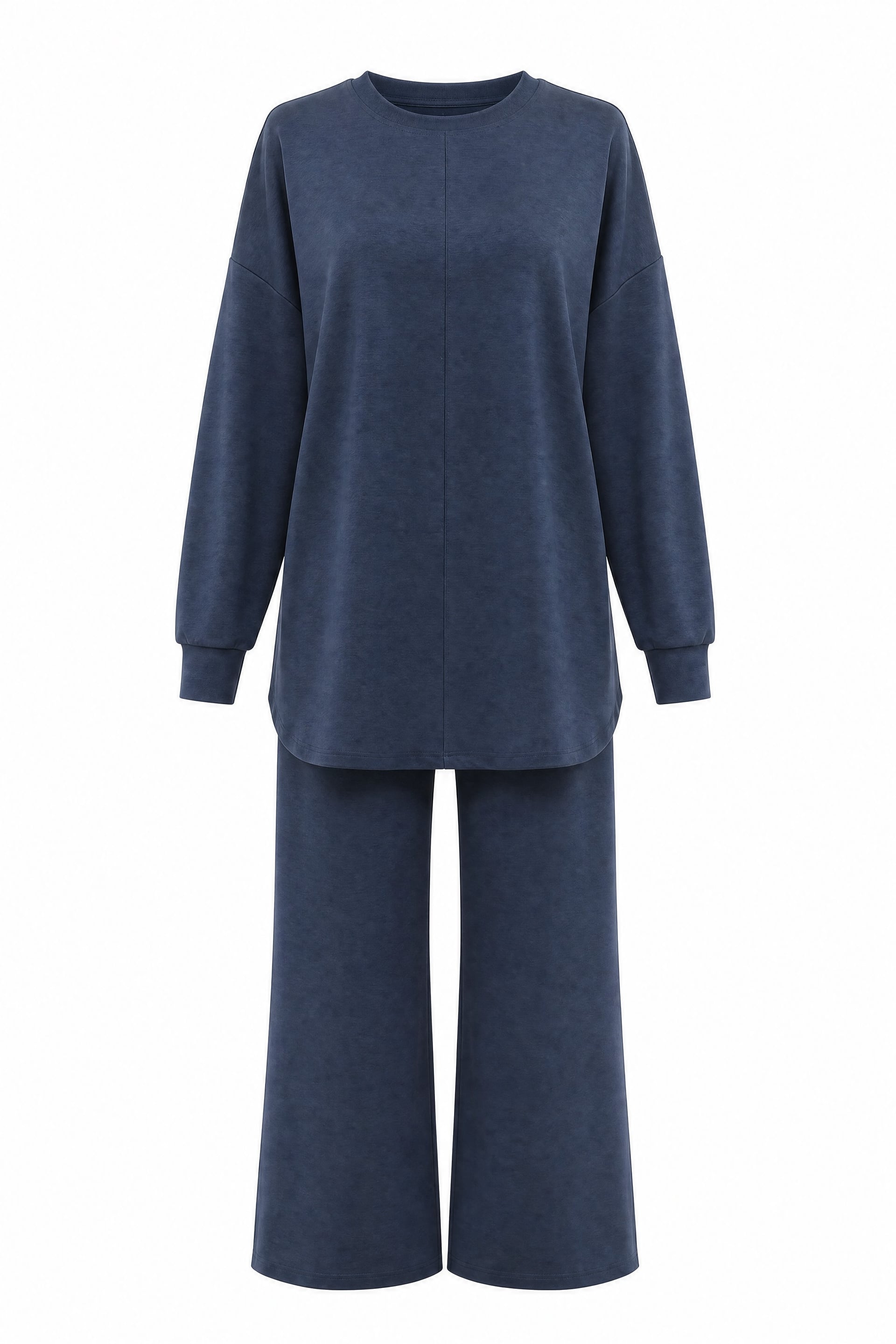Oval Cut Slit Two-Piece Lounge Set - Navy Blue - Podyumplus - by Peralane - photo 4
