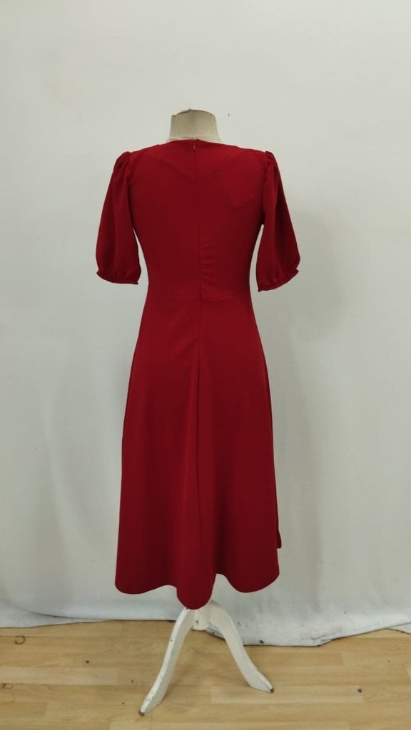 Women's Short Sleeve Drop Bow Detail Crepe Midi Dress - Janes - by Peralane - photo 3