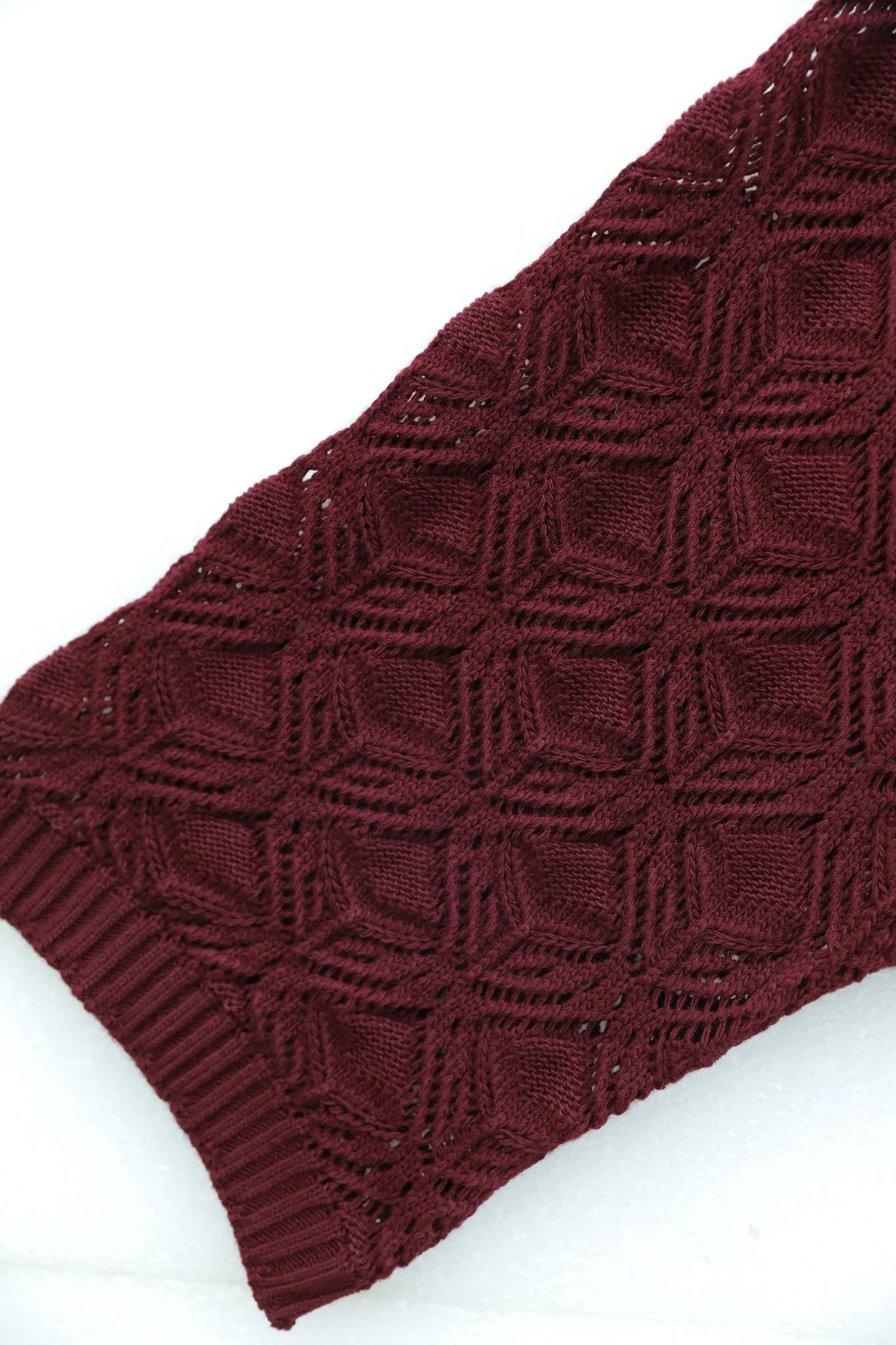 Round Neck Batwing Sleeve Open Knit Sweater - Maroon - Podyumplus - by Peralane - photo 7