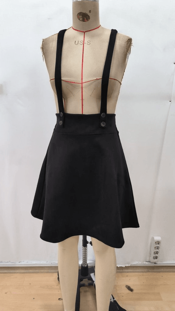 Women's Black Suspender Mini Skirt with Buttons - Janes - by Peralane - photo 4