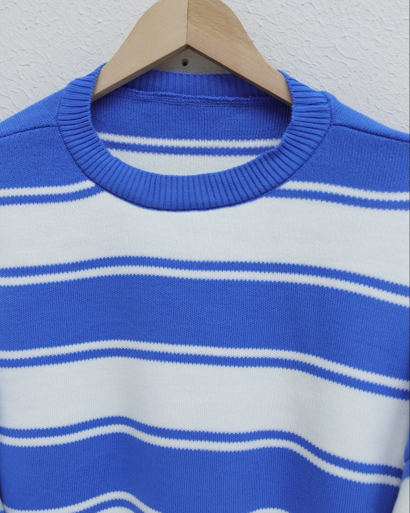Blue and White Striped Loose Fit Knit Tunic - Podyumplus - by Peralane - photo 3