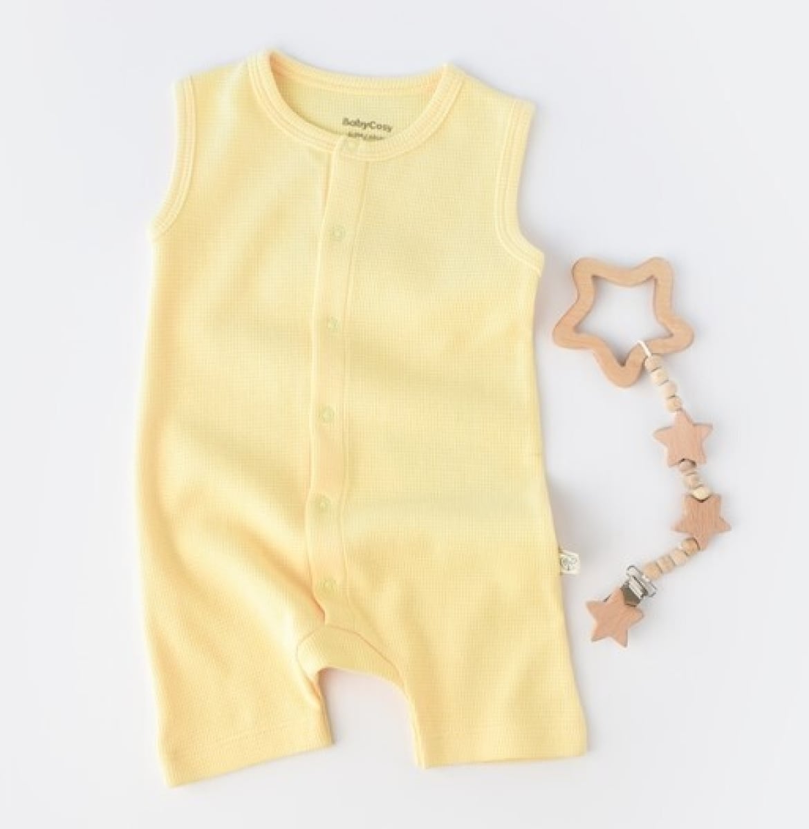 Baby Waffle Strap Romper Yellow - Pack of 5 - Babycosy - by Peralane