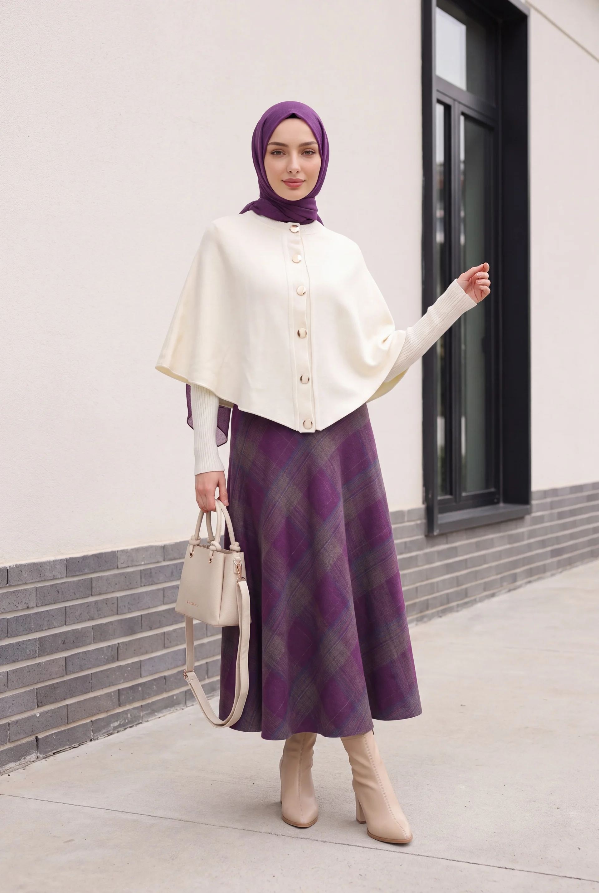 Women's White Cape-Style Knit Cardigan 15967 - Bigdart - by Peralane - photo 2