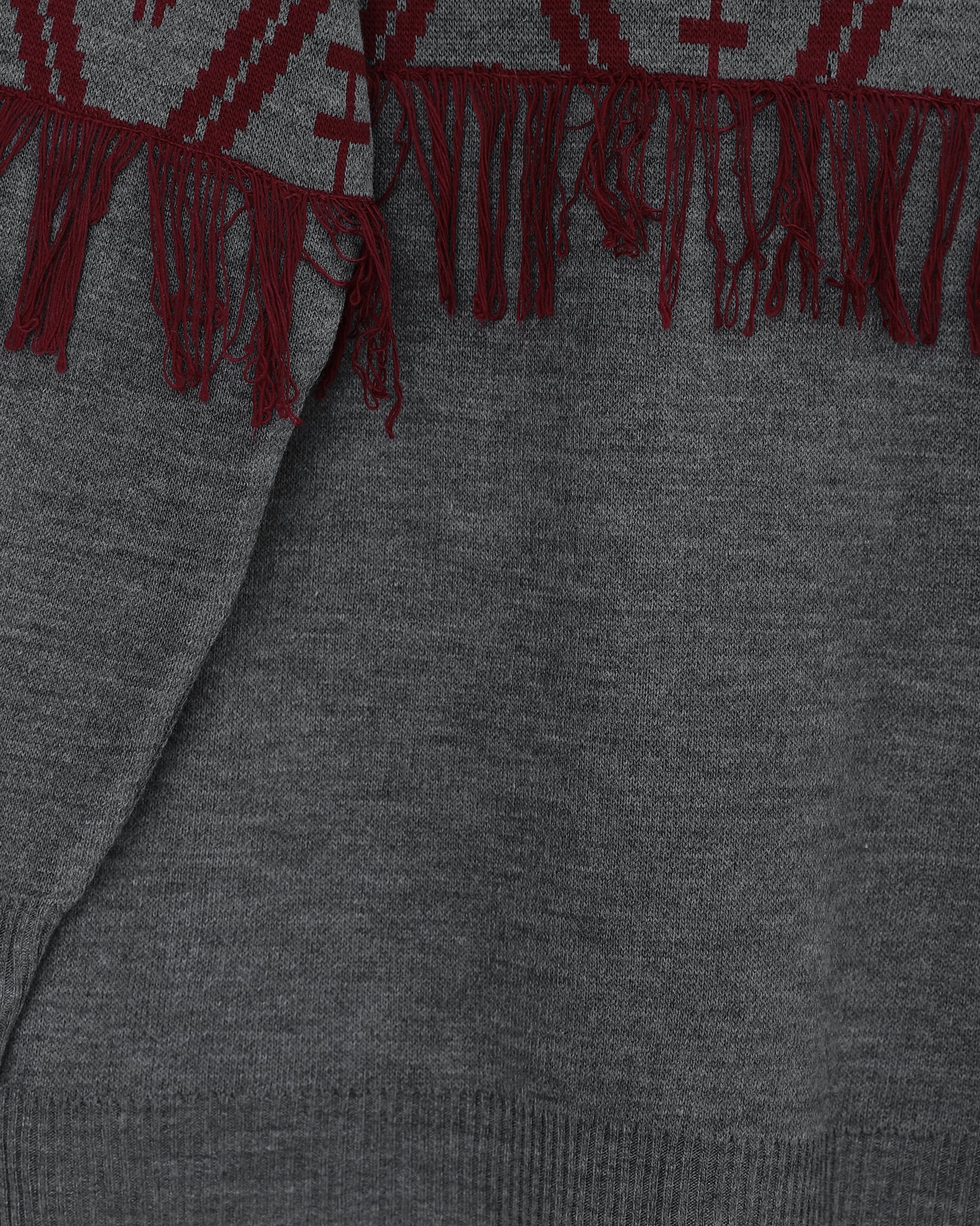 Fringed Pixel Pattern Knit Set - Smoke - Podyumplus - by Peralane - photo 4