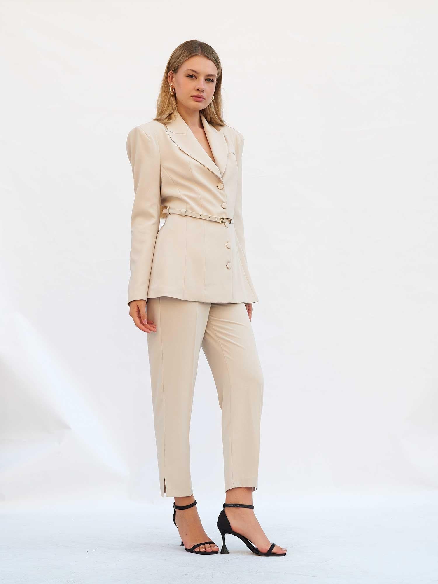 Women's Quilted Blazer and Trousers Set in Light Beige - Pack of 4 - Lefon - by Peralane - photo 4