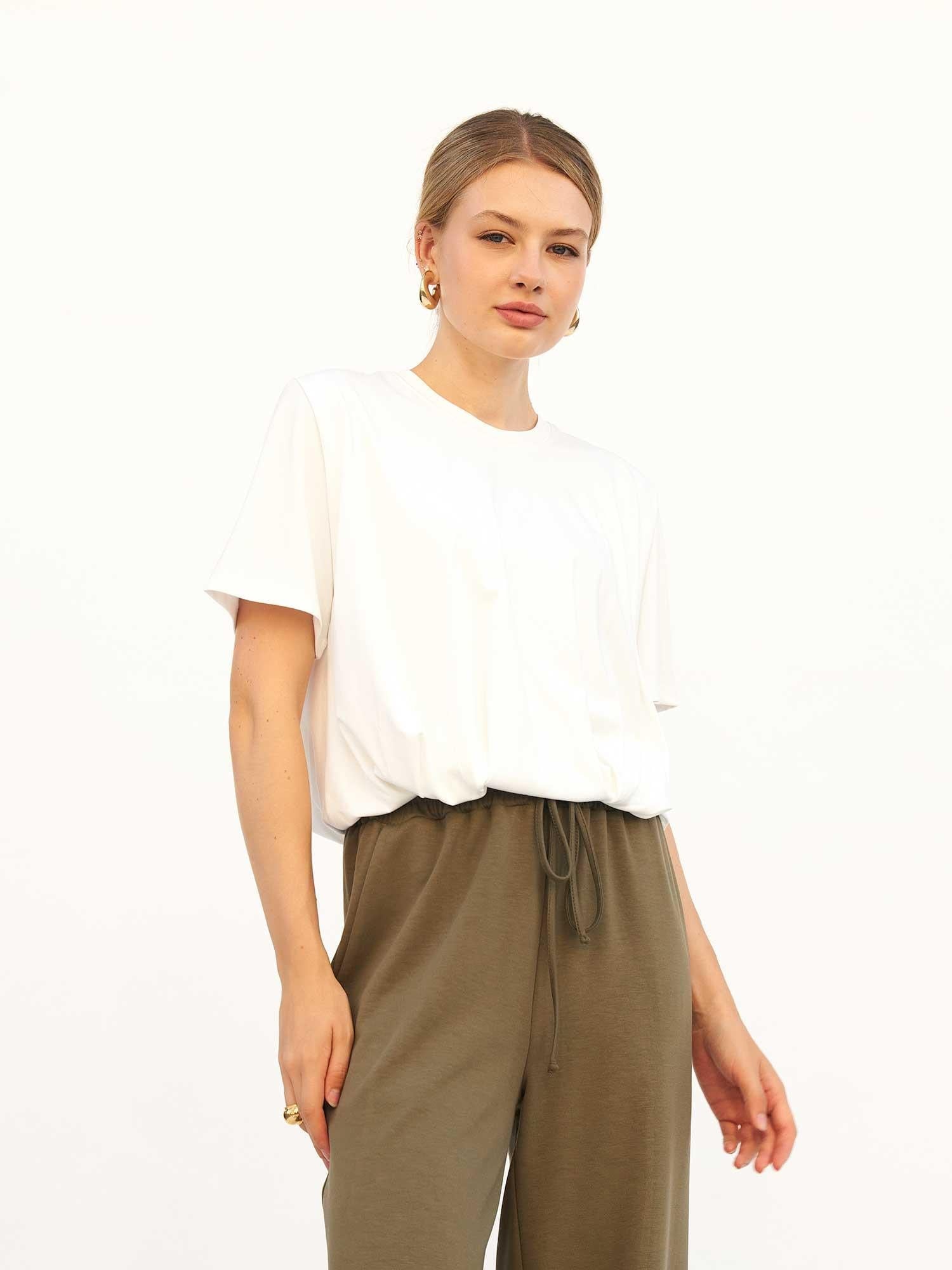 Balloon Short-Sleeve T-Shirt and Drawstring Trousers Set - Lefon - by Peralane