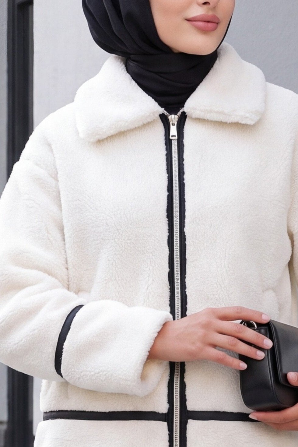 Lined Plush Jacket - Ecru - Bigdart - by Peralane - photo 4