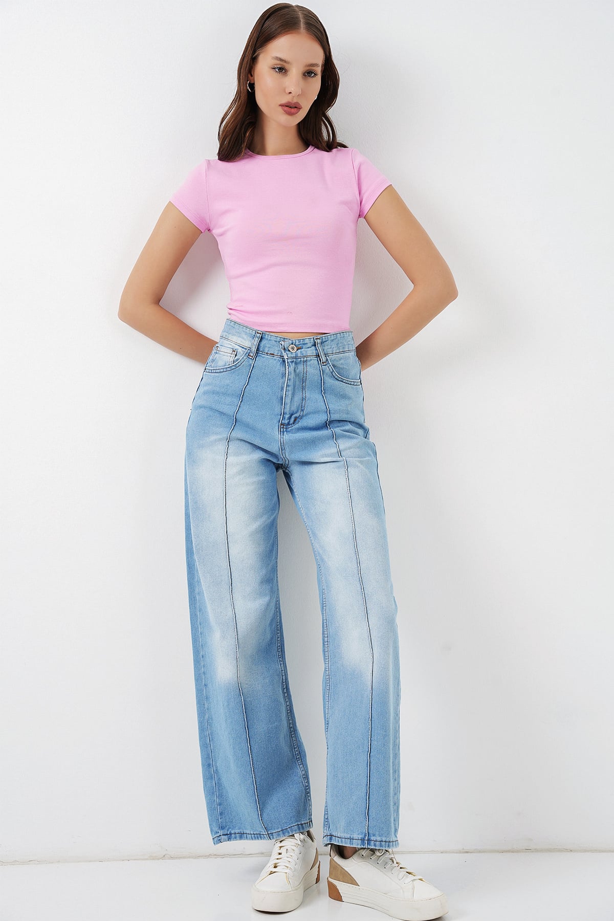 Women's High Waist Denim Jeans 30082 - Light Blue - Bigdart - by Peralane - photo 2