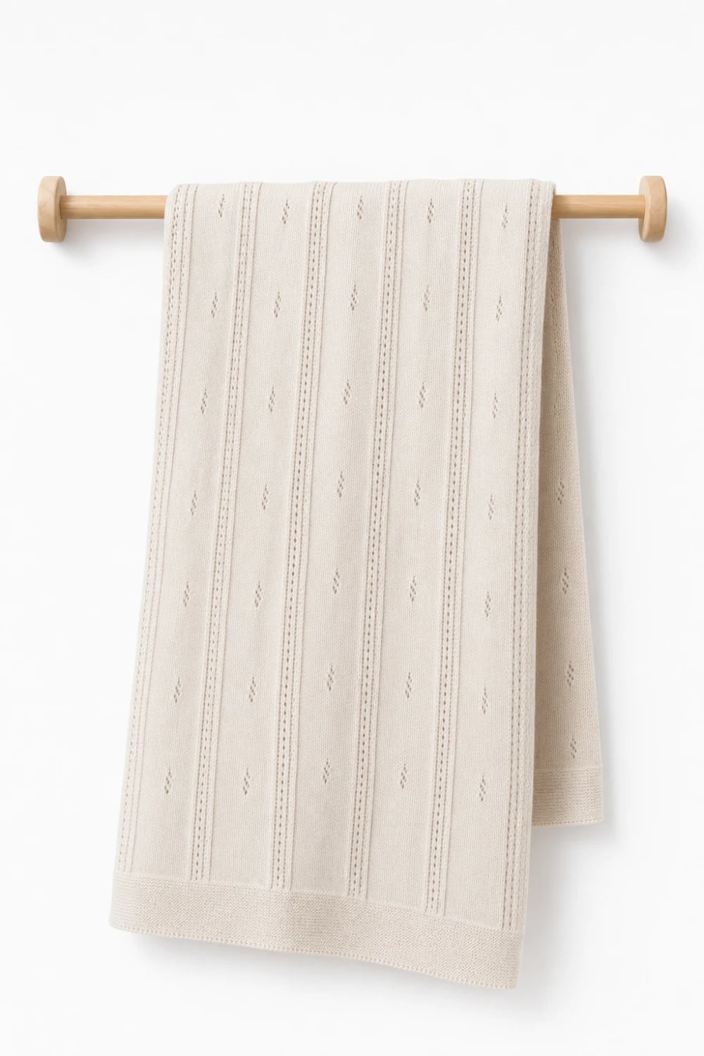 Ajour Knit Baby Blanket - Cream - Babycosy - by Peralane