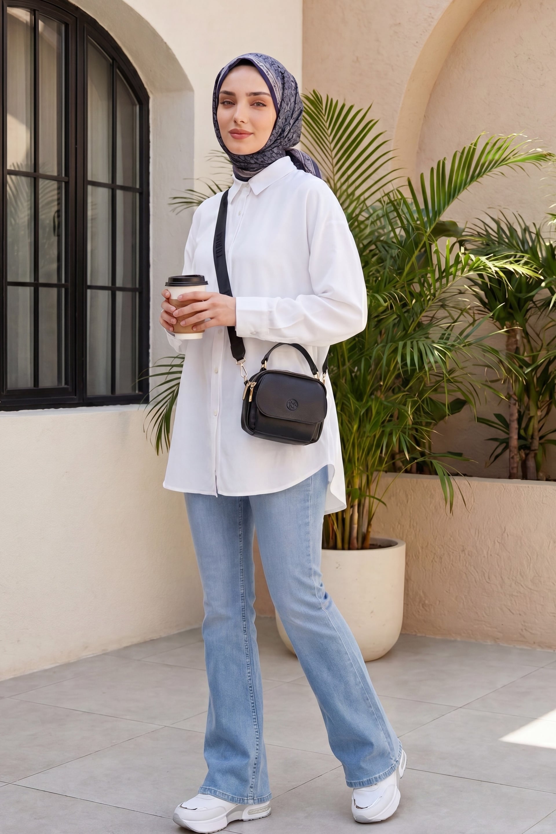Light Blue Flared High-Waist Denim Jeans with Pockets - Podyumplus - by Peralane - photo 2