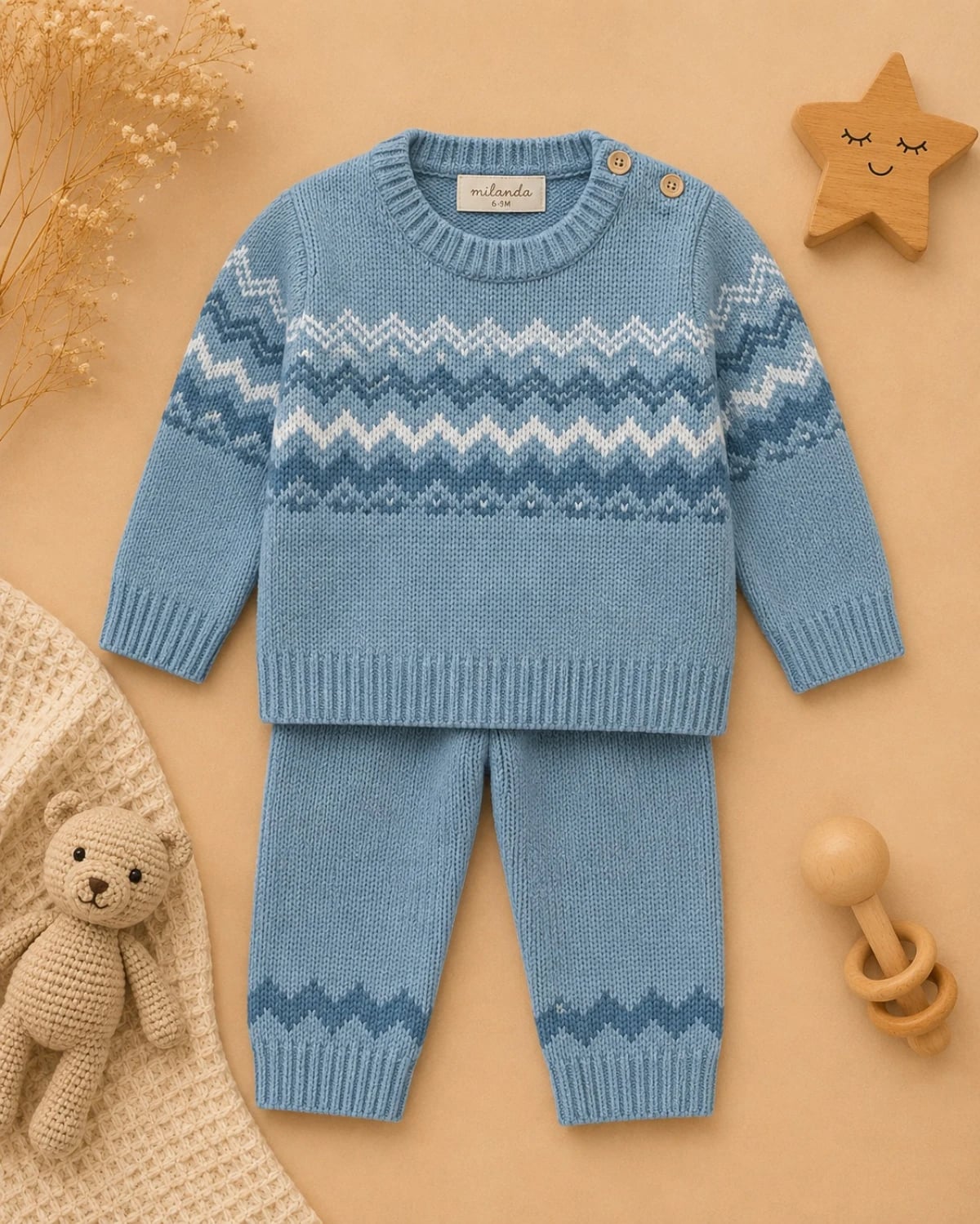 2-Piece Knitted Baby Set - 1179 - Has Bereket - by Peralane