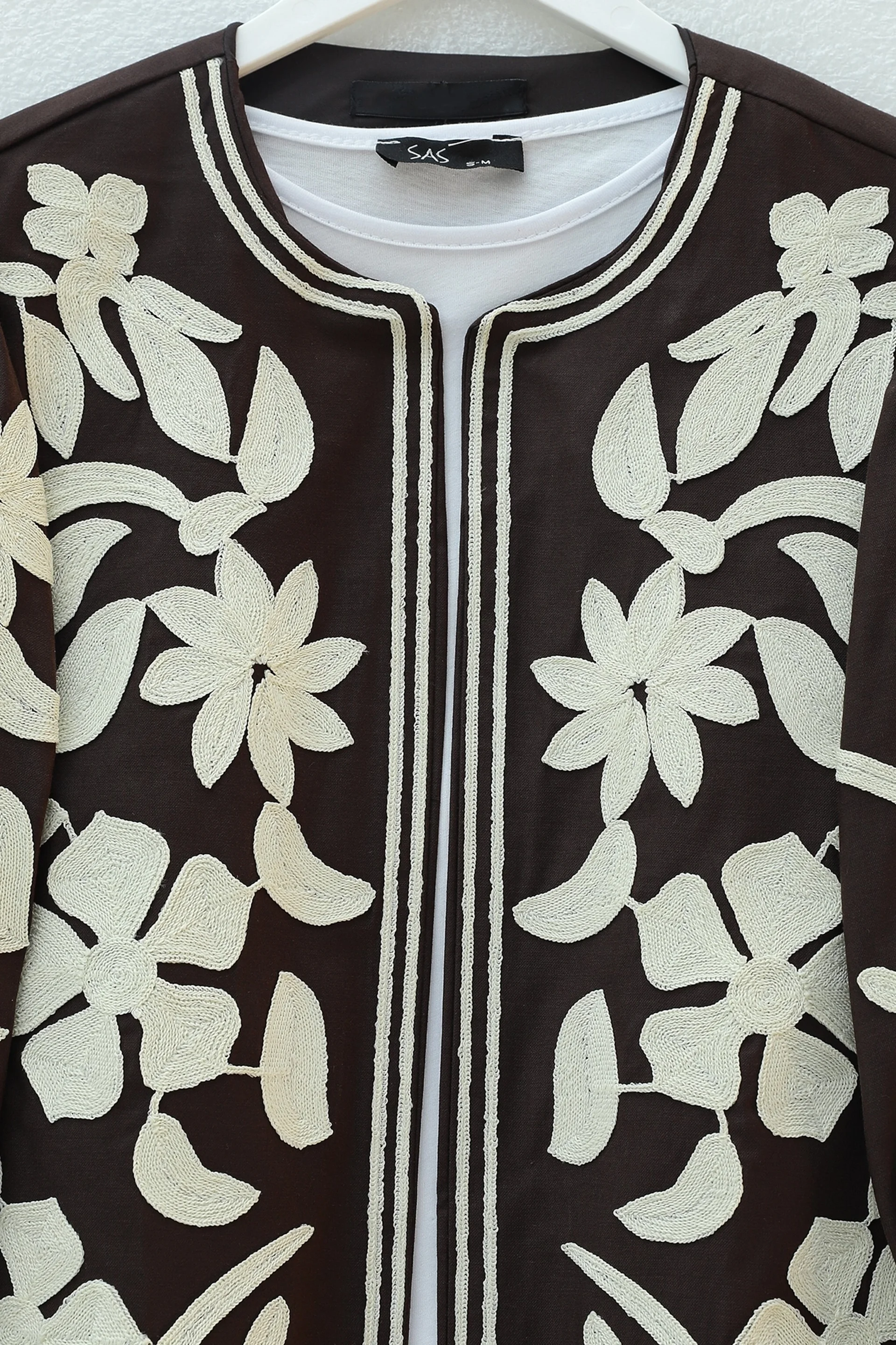 Embroidered Lined Cardigan for Women - Dark Brown - Podyumplus - by Peralane - photo 6