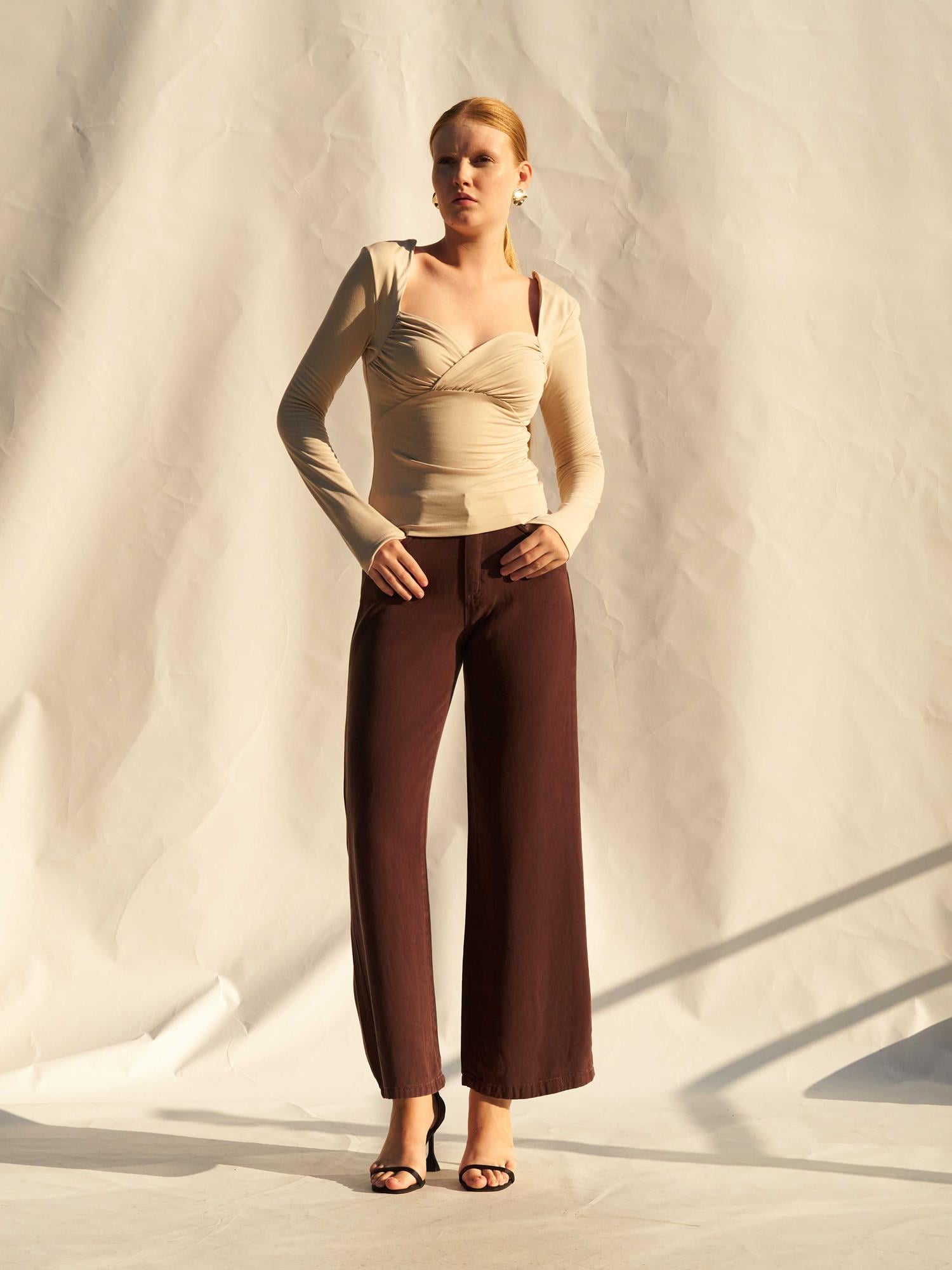 Ruched Sweetheart Neckline Jersey Blouse - Lefon - by Peralane - photo 4
