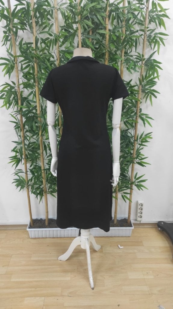 Women's Short-Sleeve Collared Mid Viscose Two-Thread Dress - Janes - by Peralane - photo 8