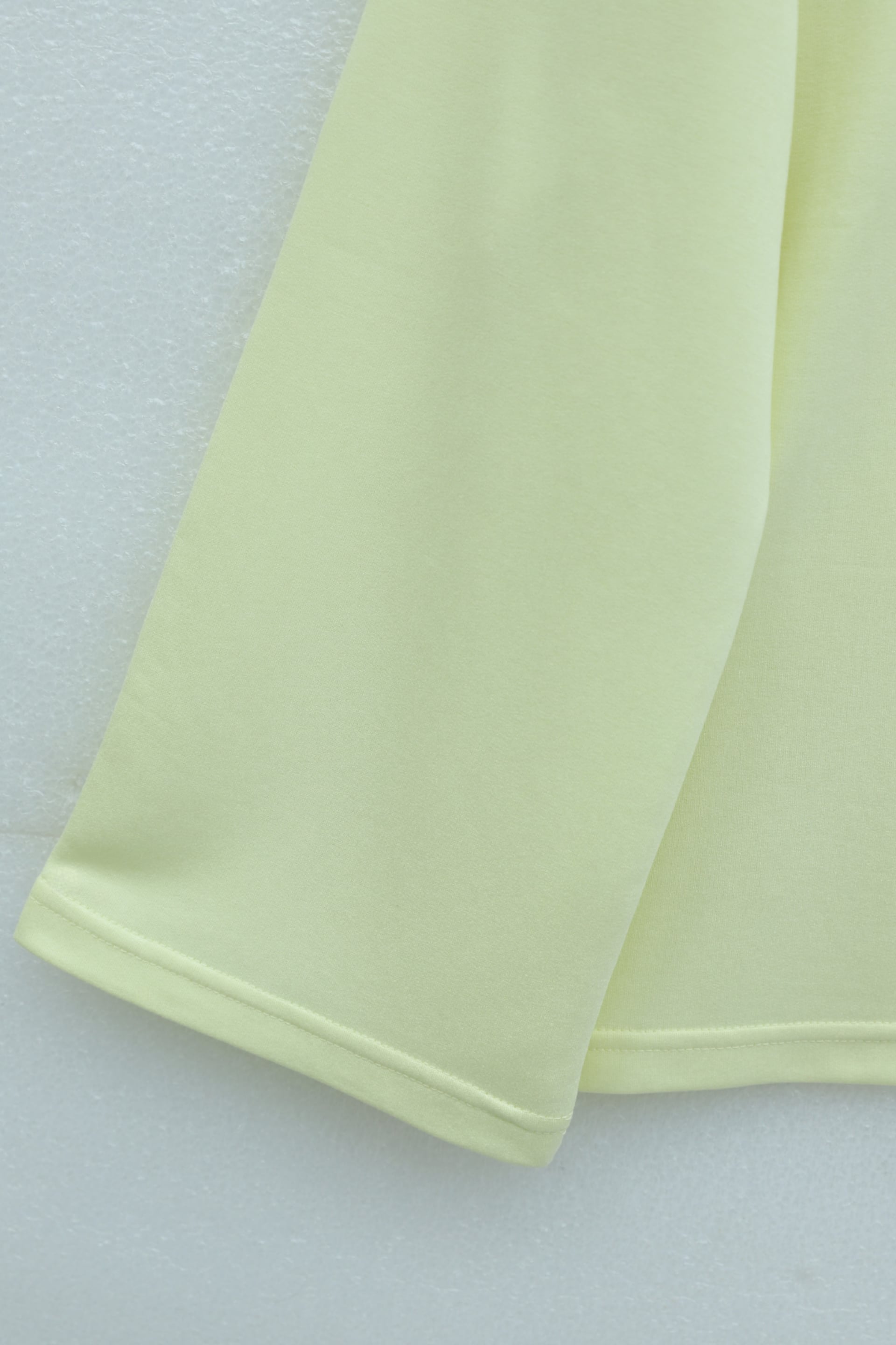 V-Neck Double-Layer 2-Ply Cotton Knit Blouse - Pale Yellow - Podyumplus - by Peralane - photo 5