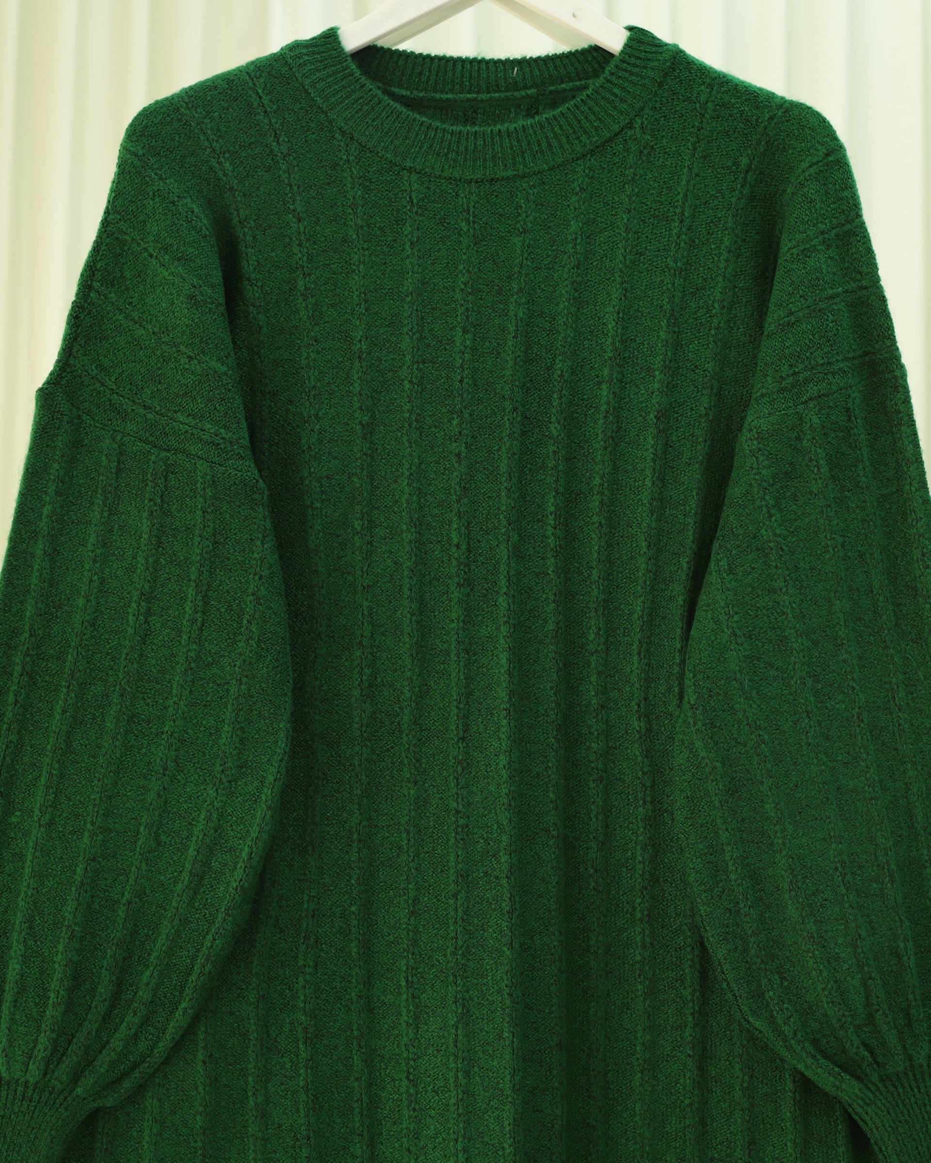 Ribbed Side Slit Knitted Tunic - Dark Green - Podyumplus - by Peralane - photo 5