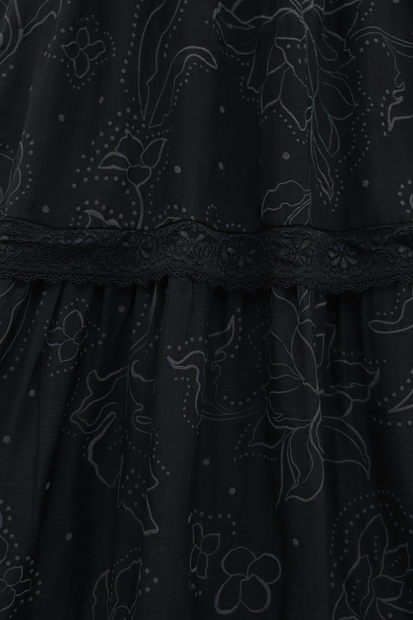 Black Lace Trim Tiered Maxi Skirt - Podyumplus - by Peralane - photo 7