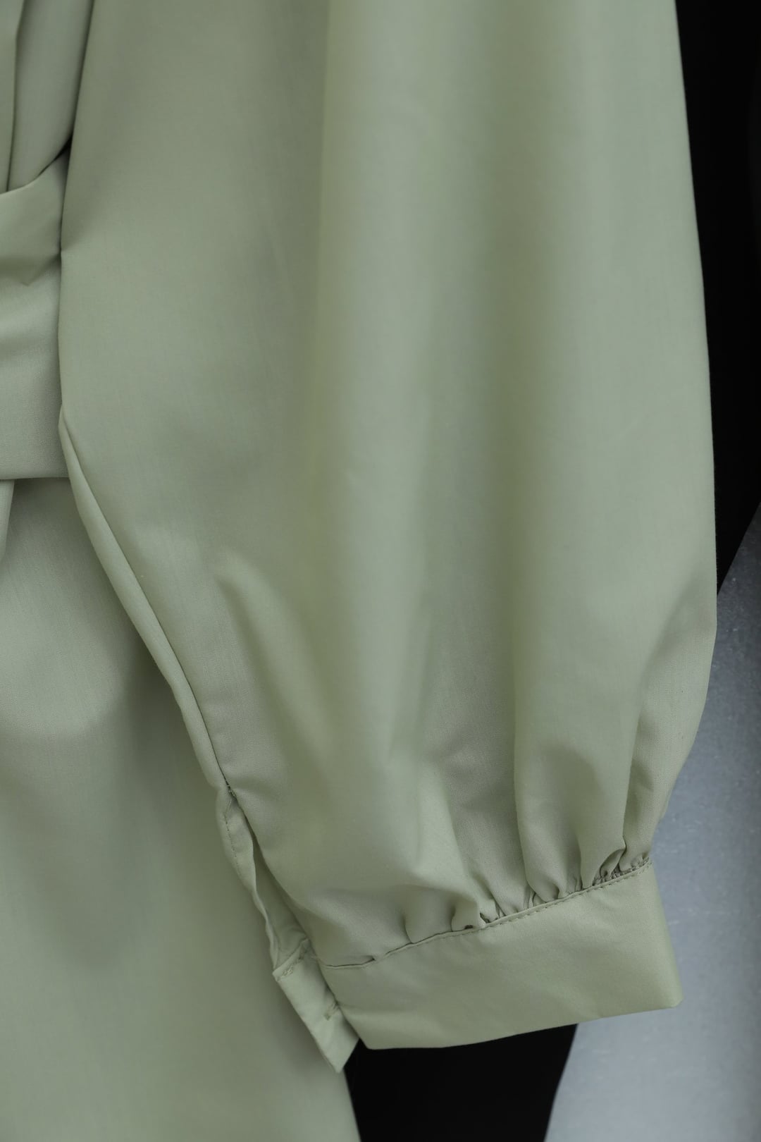 Hidden Button Belted Poplin Tunic - Light Green - Podyumplus - by Peralane - photo 6