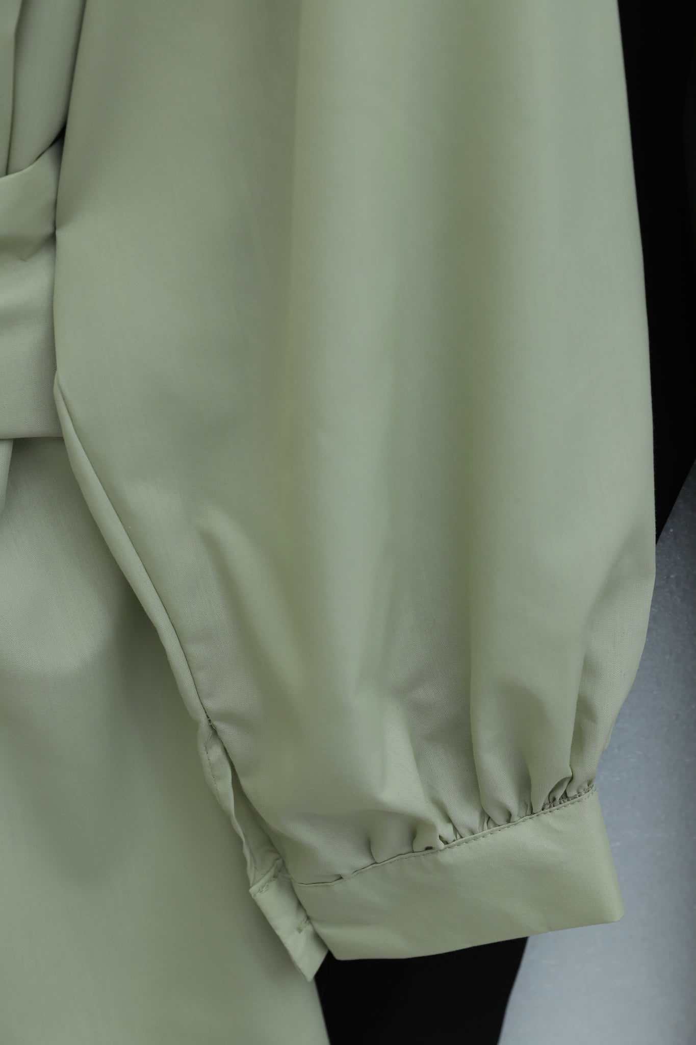Hidden Button Belted Poplin Tunic - Light Green - Podyumplus - by Peralane - photo 6