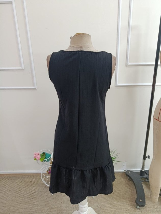 Women's Thick Strap Asymmetric Neckline Ruffled Hem Crinkle Dress - Janes - by Peralane - photo 5