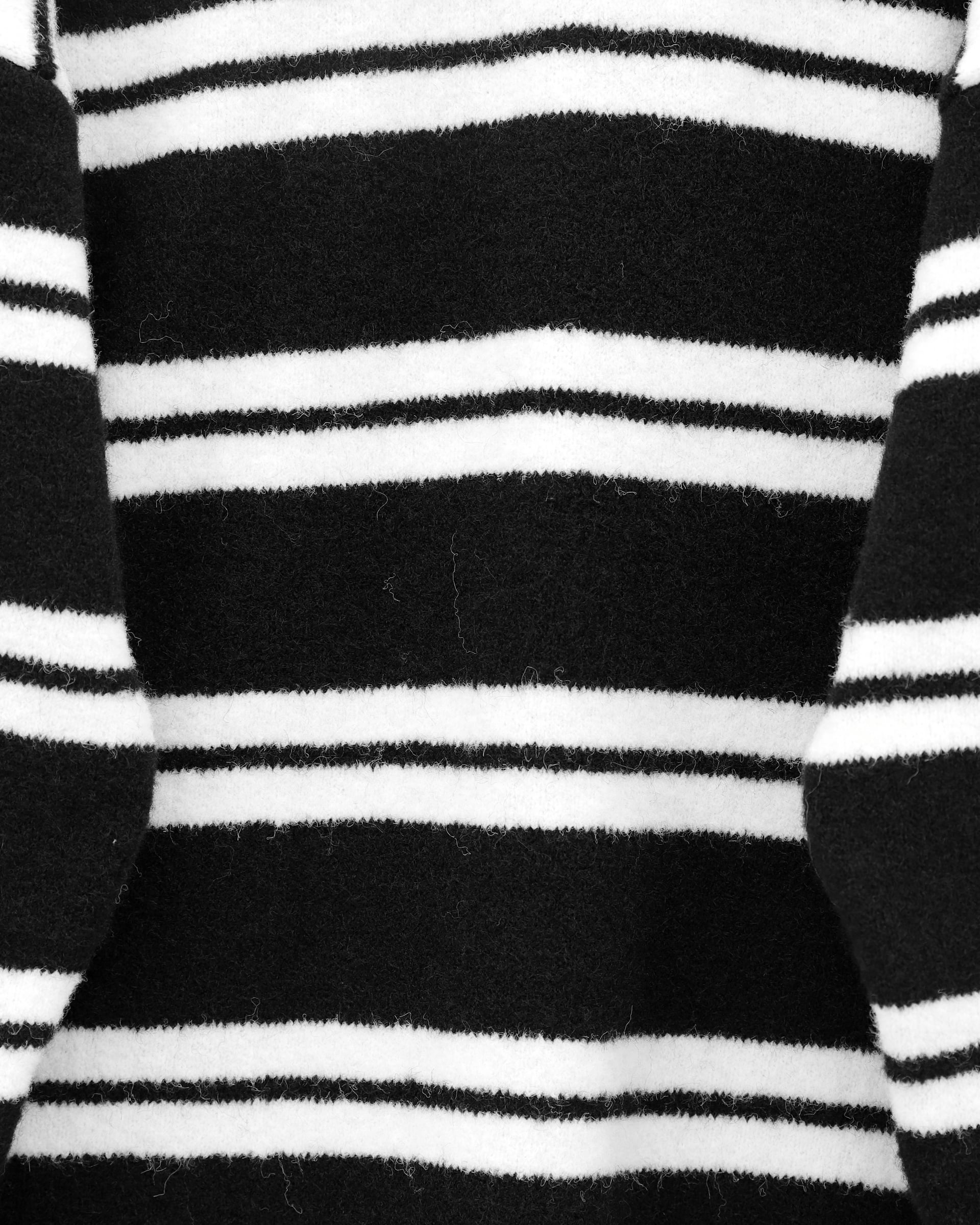 Black Striped Soft Knit Sweater with Boat Neckline - Podyumplus - by Peralane - photo 4
