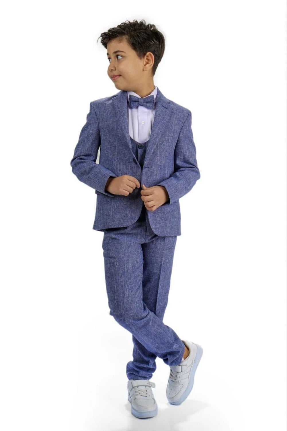Cationic Fabric 4-Piece Boys' Suit Set with Vest and Jacket, Ages 13-16 - 5652 - Terry - by Peralane