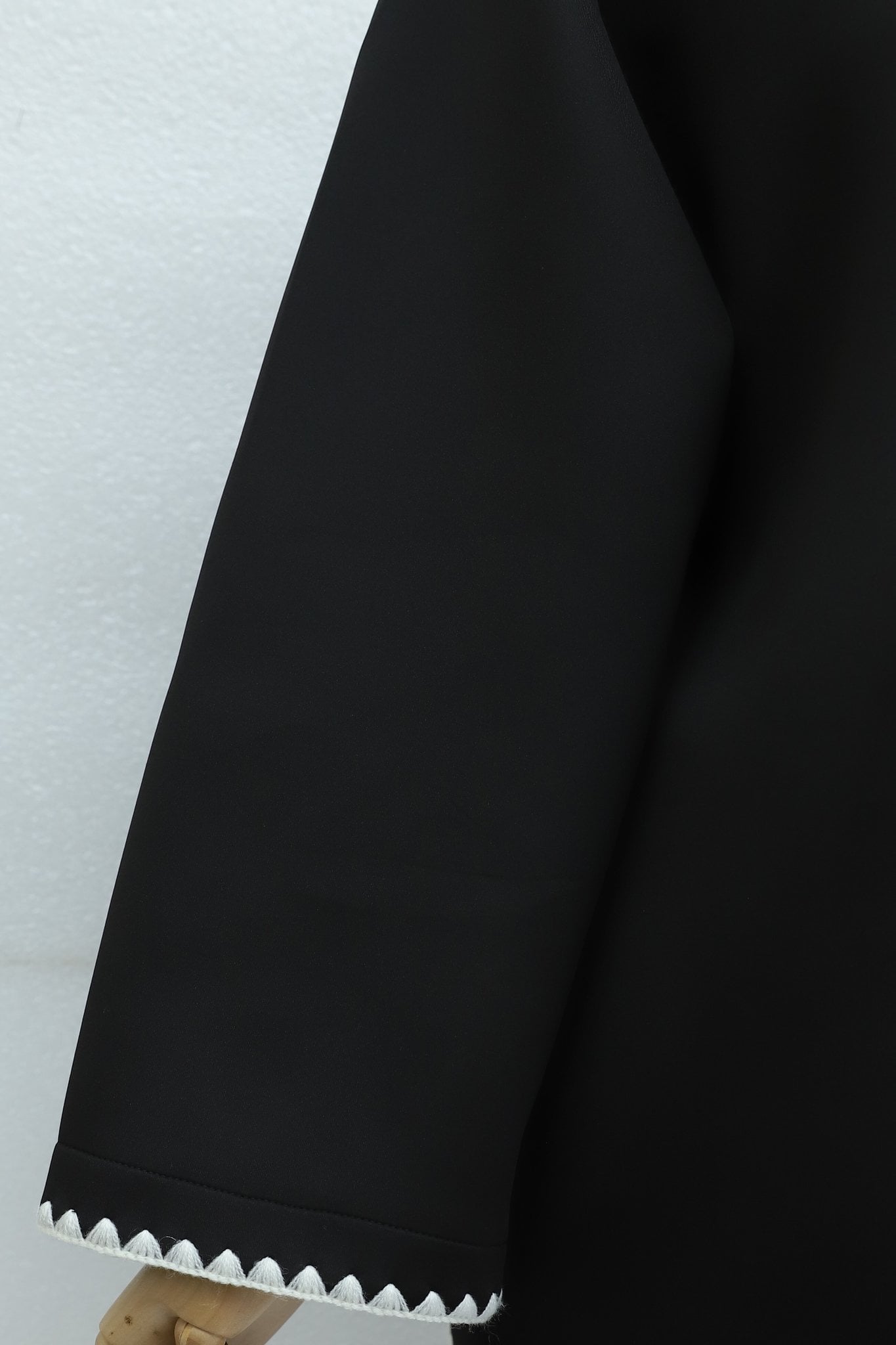 Black Scuba Jacket with Belt and Zigzag Trim - Podyumplus - by Peralane - photo 9