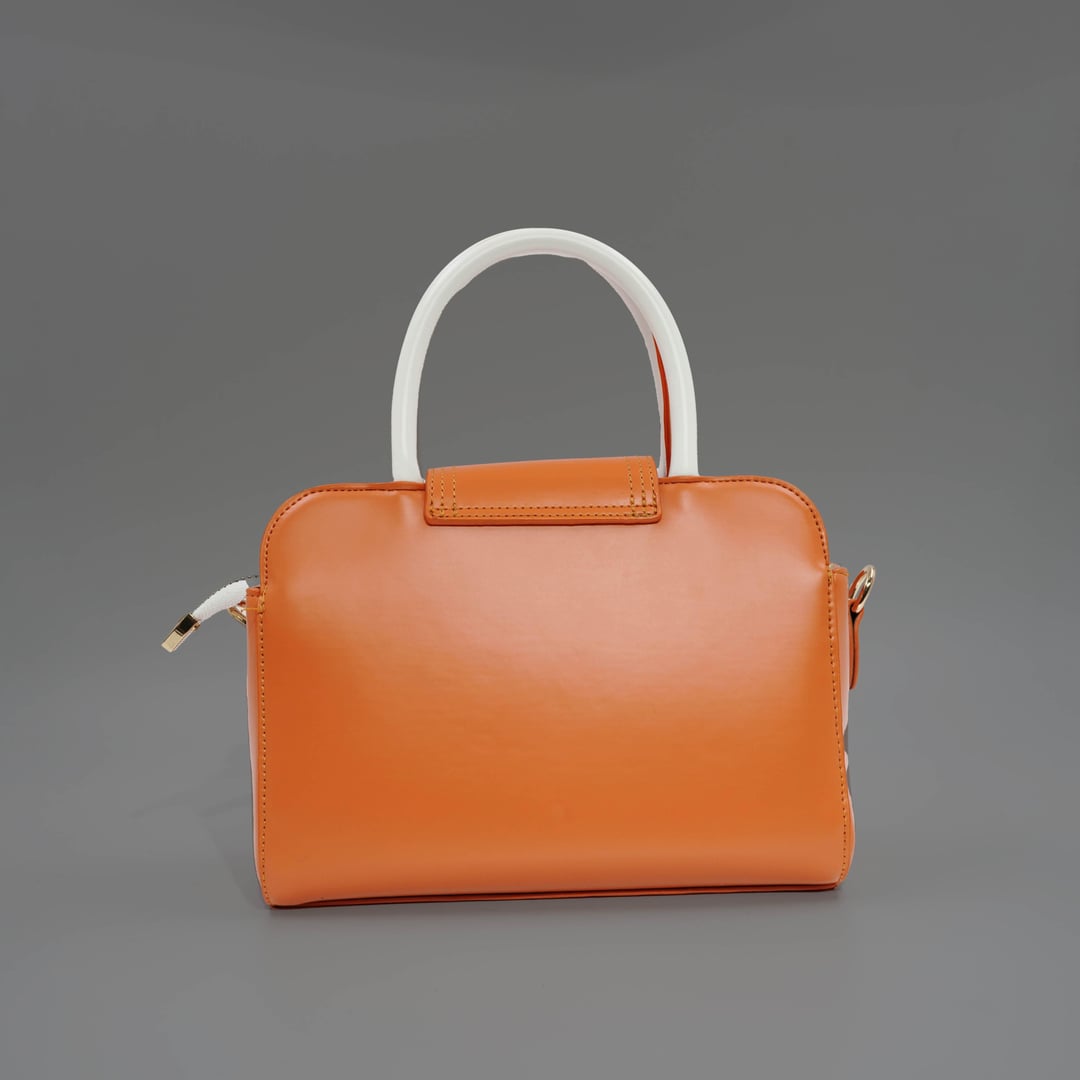 Soley Orange Matte Shiny Women's Handbag 7006 - Aron Atelier - by Peralane - photo 5