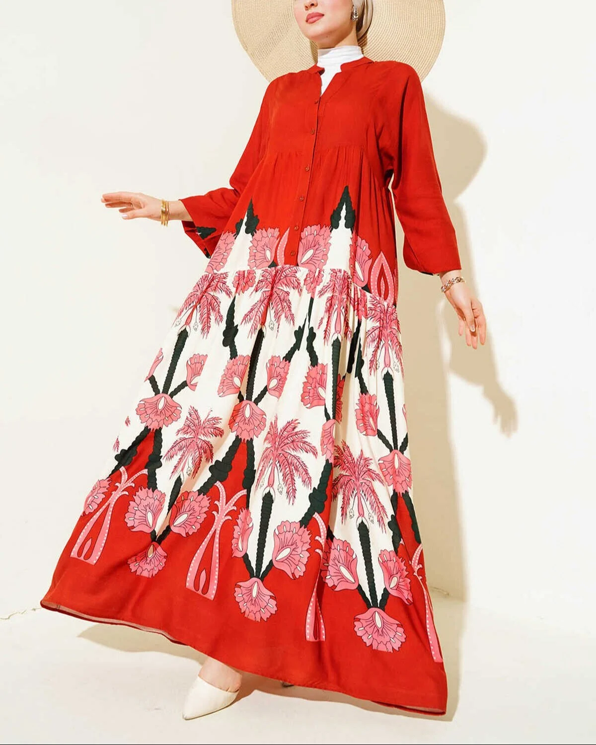 Women's Modest Dress with Floral Skirt - F.Bordo - Bigdart - by Peralane - photo 3