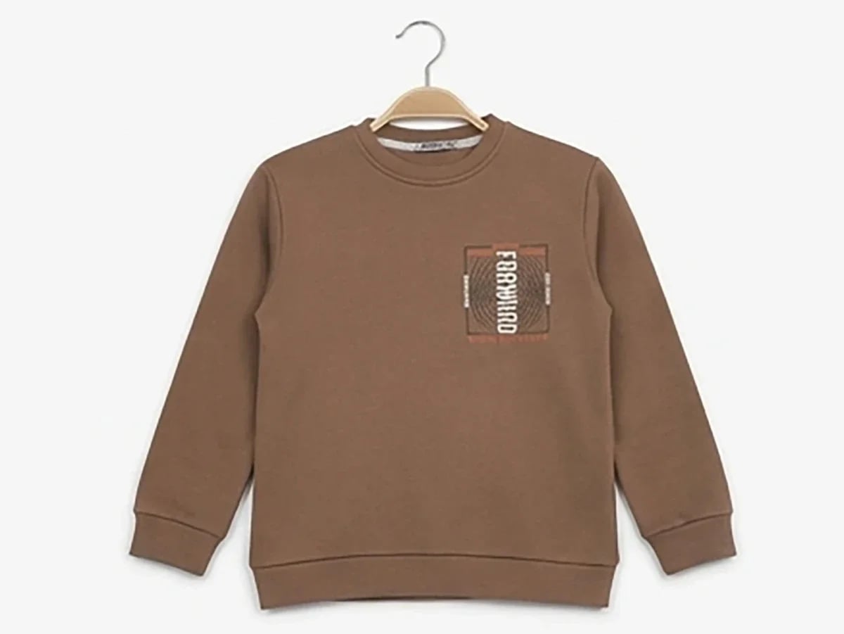 Brown 'Forward' Printed Boys' Sweatshirt - Tanem Kids - by Peralane