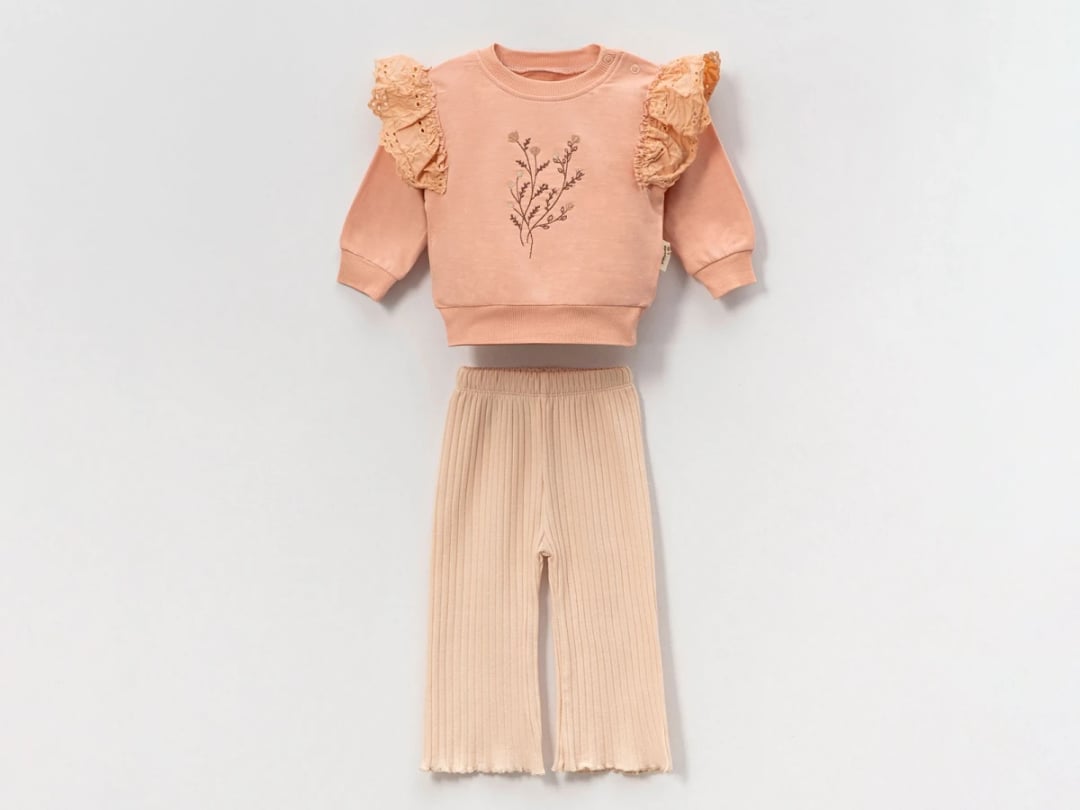 Girls' Floral Embroidered Two-Piece Set - Gulkurusu - Vovido - by Peralane
