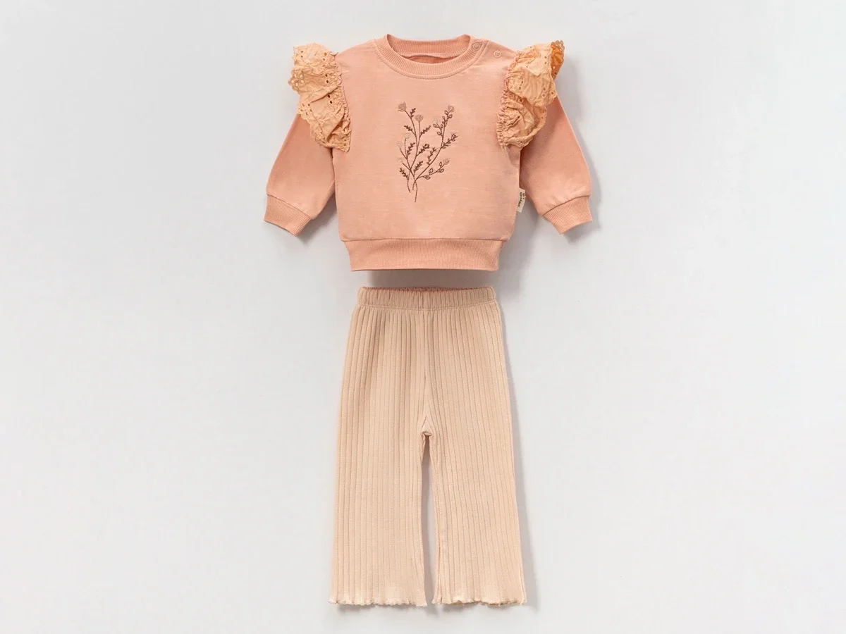 Girls' Floral Embroidered Two-Piece Set - Gulkurusu - Vovido - by Peralane