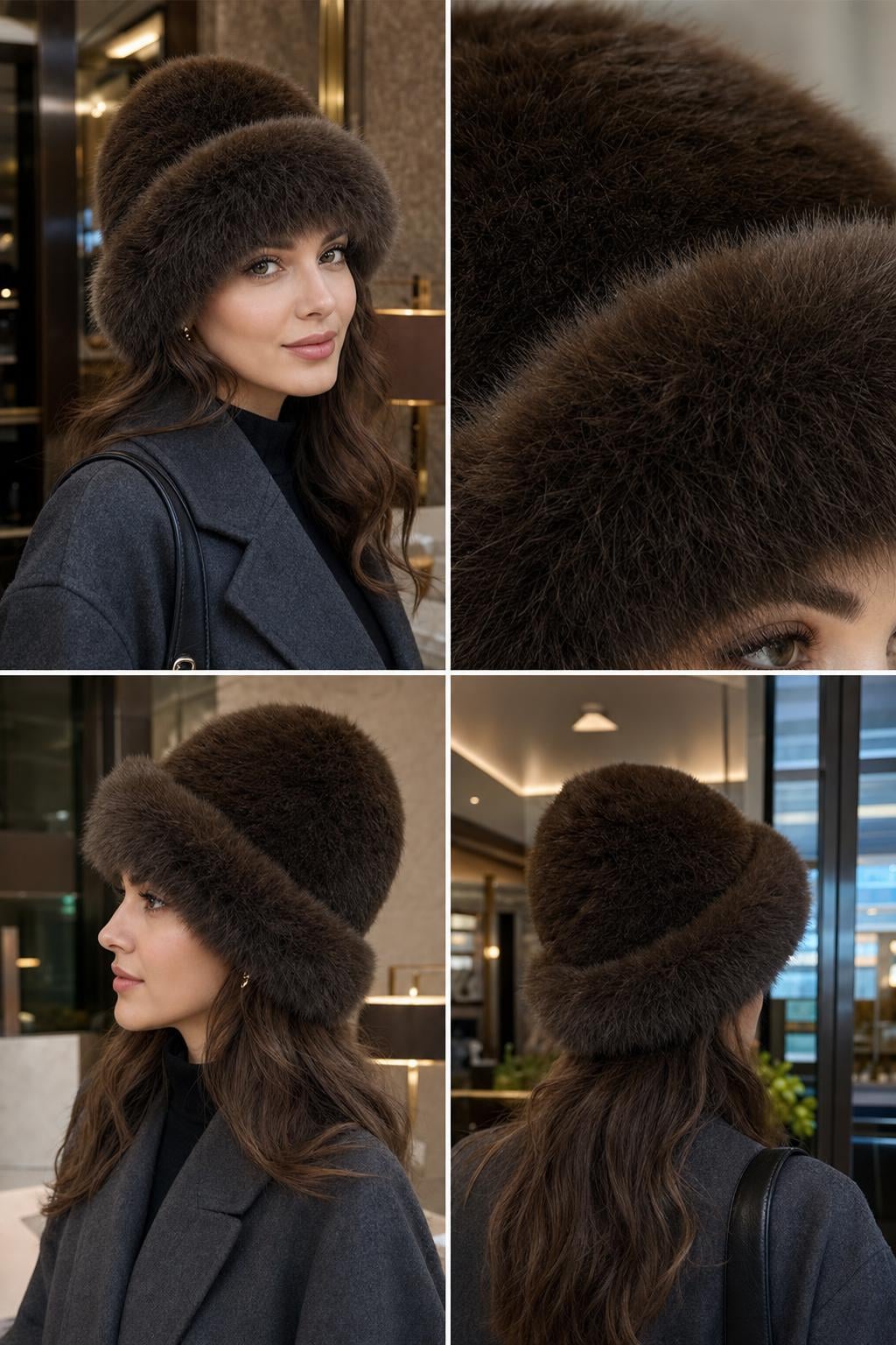 Brown Faux Fur Kalpak Hat - Nesvay - by Peralane - photo 4