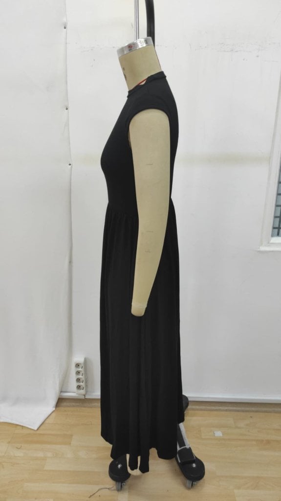 Women's Short Sleeve Half Turtleneck Viscose Dress - Janes - by Peralane - photo 5