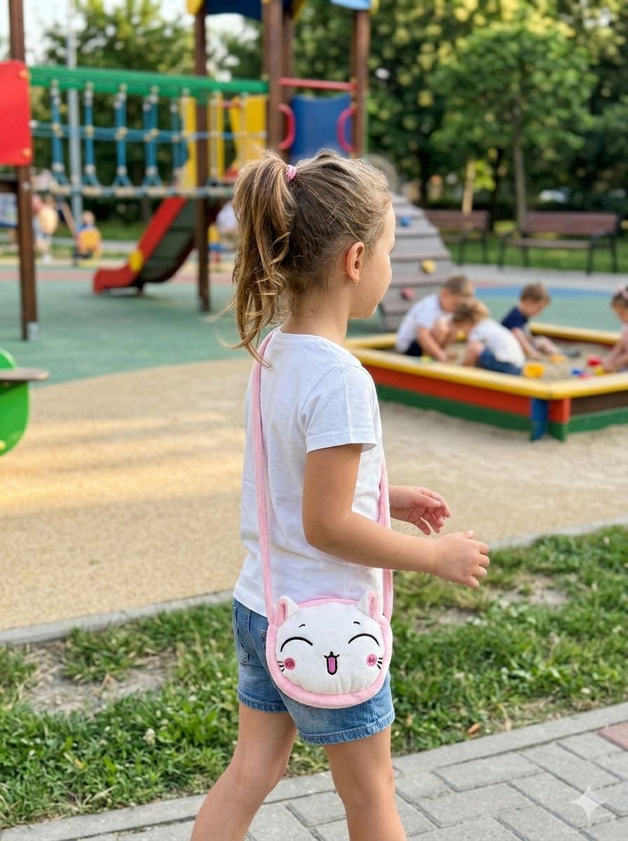 Girls' Rabbit-Figure Crossbody Bag - Dusty Pink - Nesvay - by Peralane