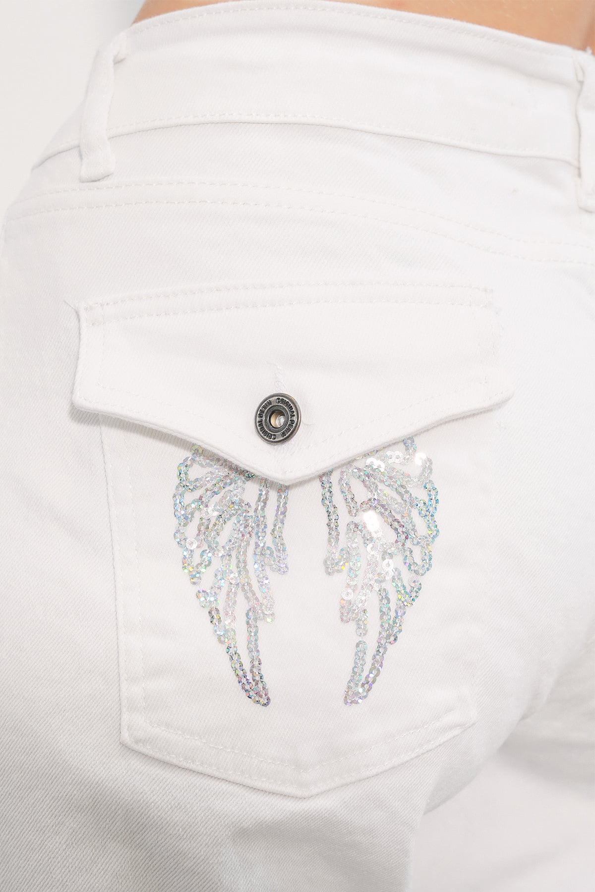 Women's Wide-Leg Sequin Detail Jeans 30124 - White - Bigdart - by Peralane - photo 4