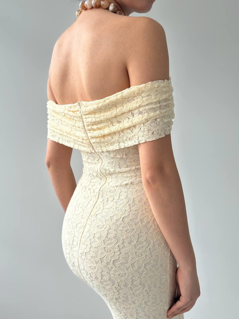 Ekru Strapless Lace Dress ETK-00617 - Etika - by Peralane - photo 7