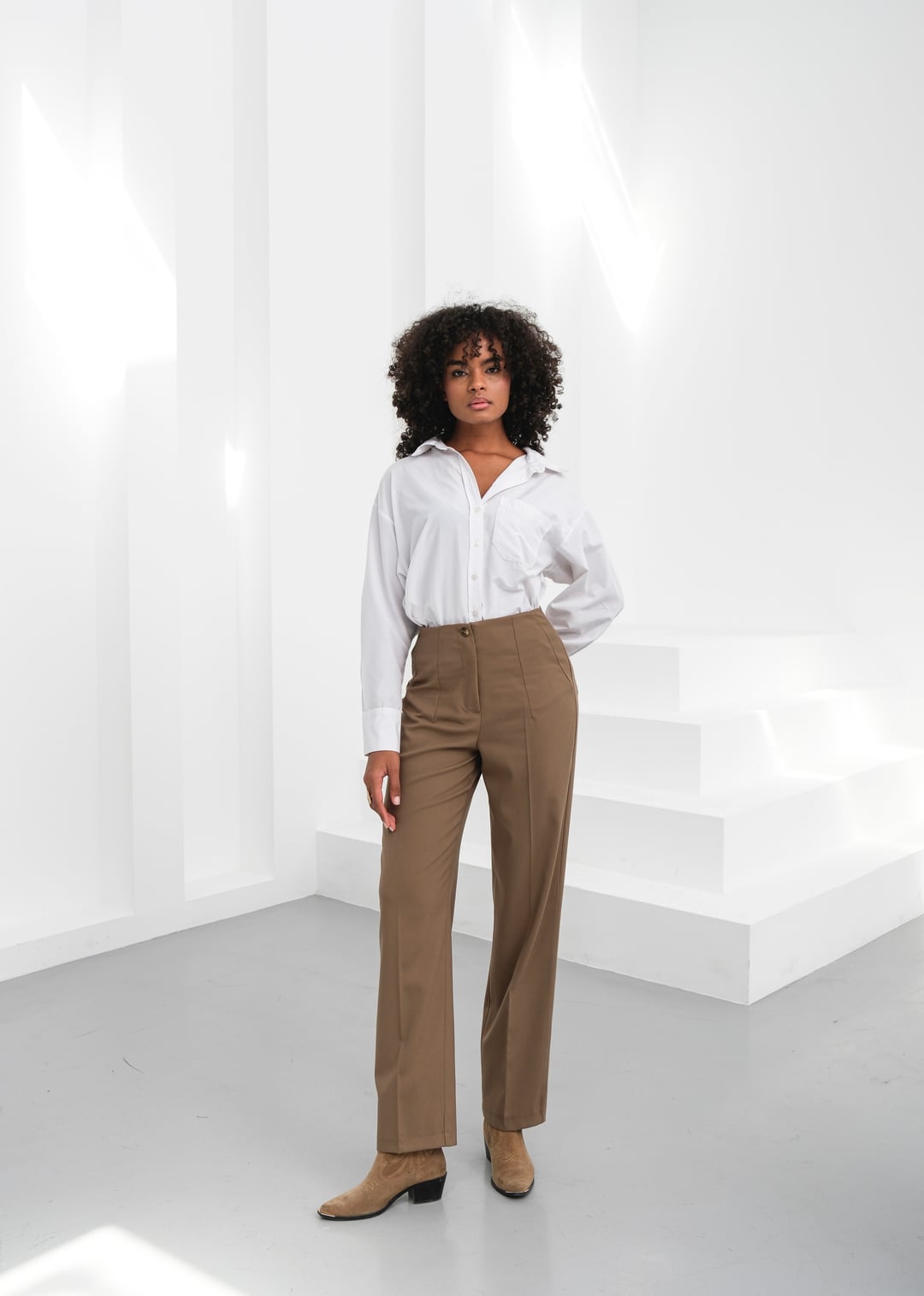 High Waist Straight Leg Trousers - Ouz Fashion - by Peralane - photo 2