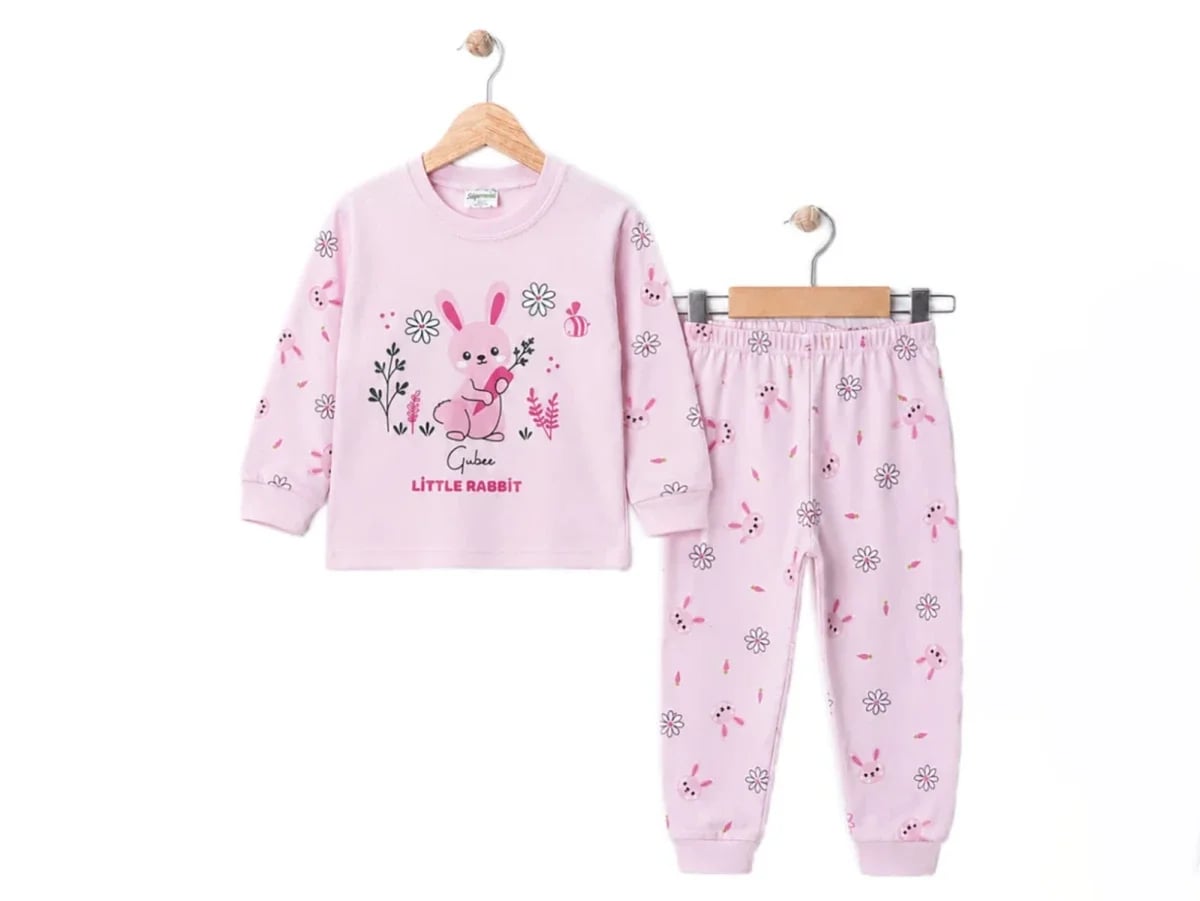 Boys' Rabbit Print Pyjama Set (3-Pack) – Light Pink - Supermini - by Peralane
