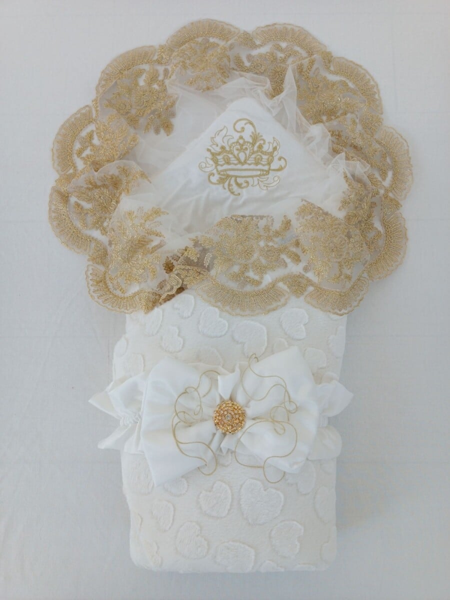 Unisex Baby Swaddle Blanket with Satin Bow 0-18M - Tomuycuk - by Peralane