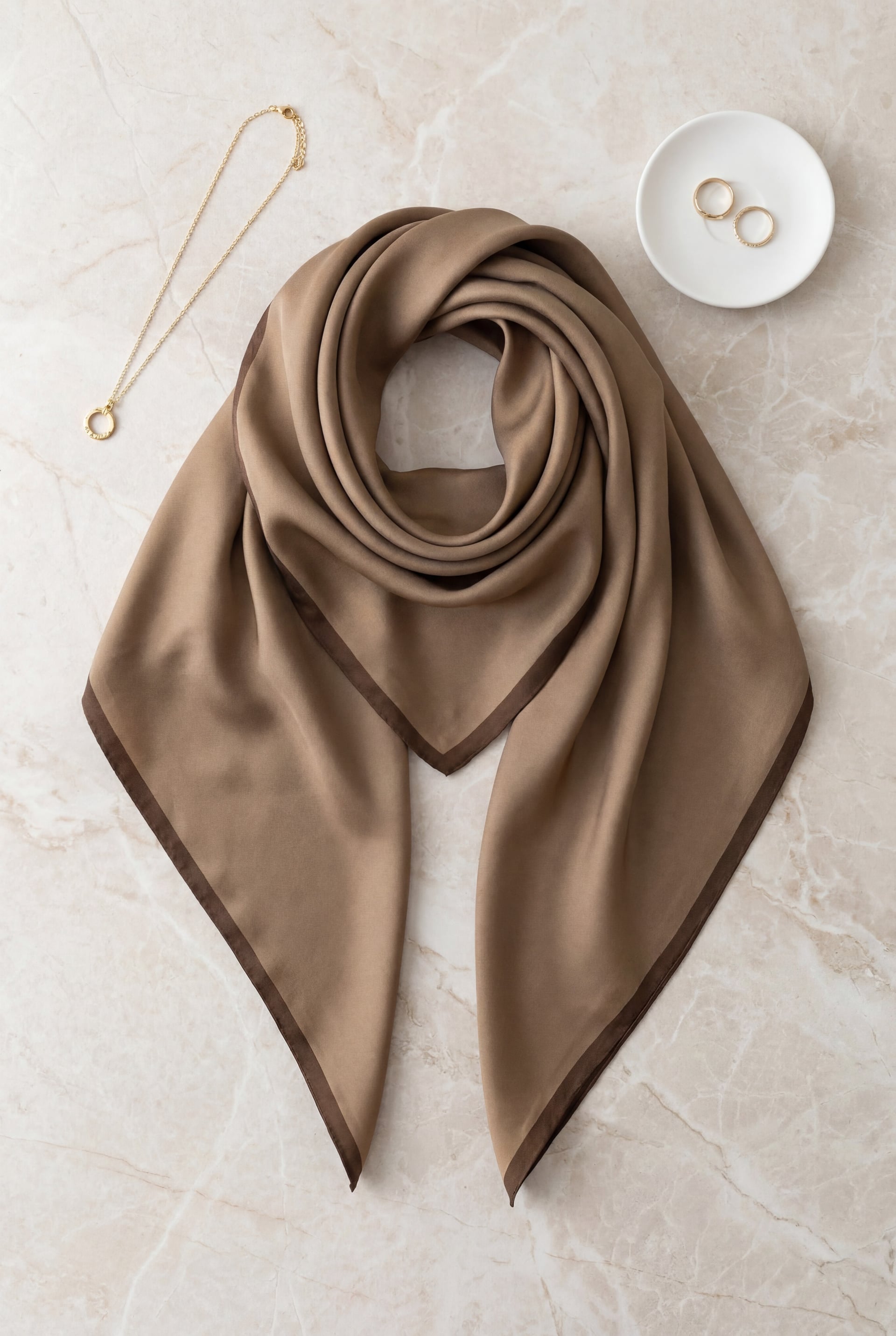 Plain Rayon Scarf - Light Brown - Podyumplus - by Peralane - photo 2